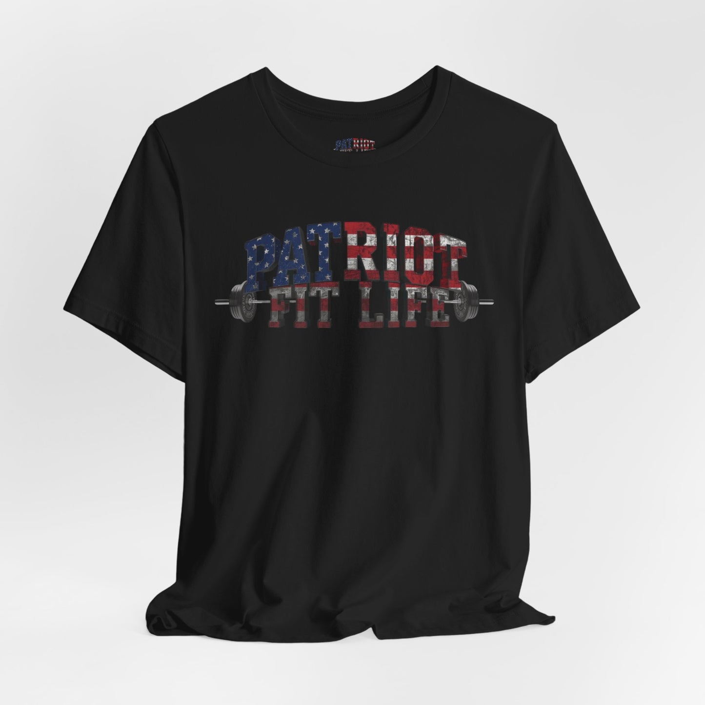 Patriot Fit Life T-Shirt | American Flag Barbell Fitness Tee