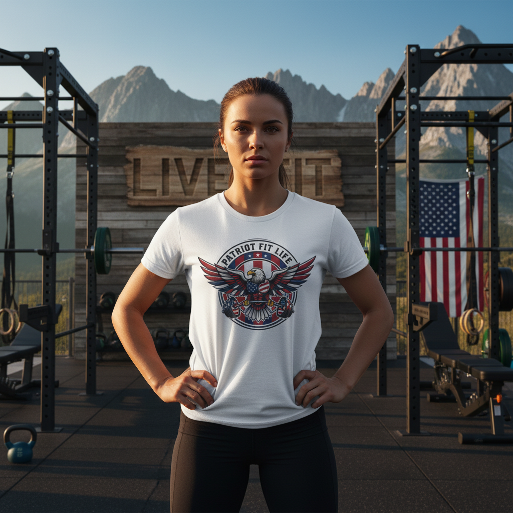 Patriot Fit Life Eagle T-Shirt | American Flag Fitness Tee