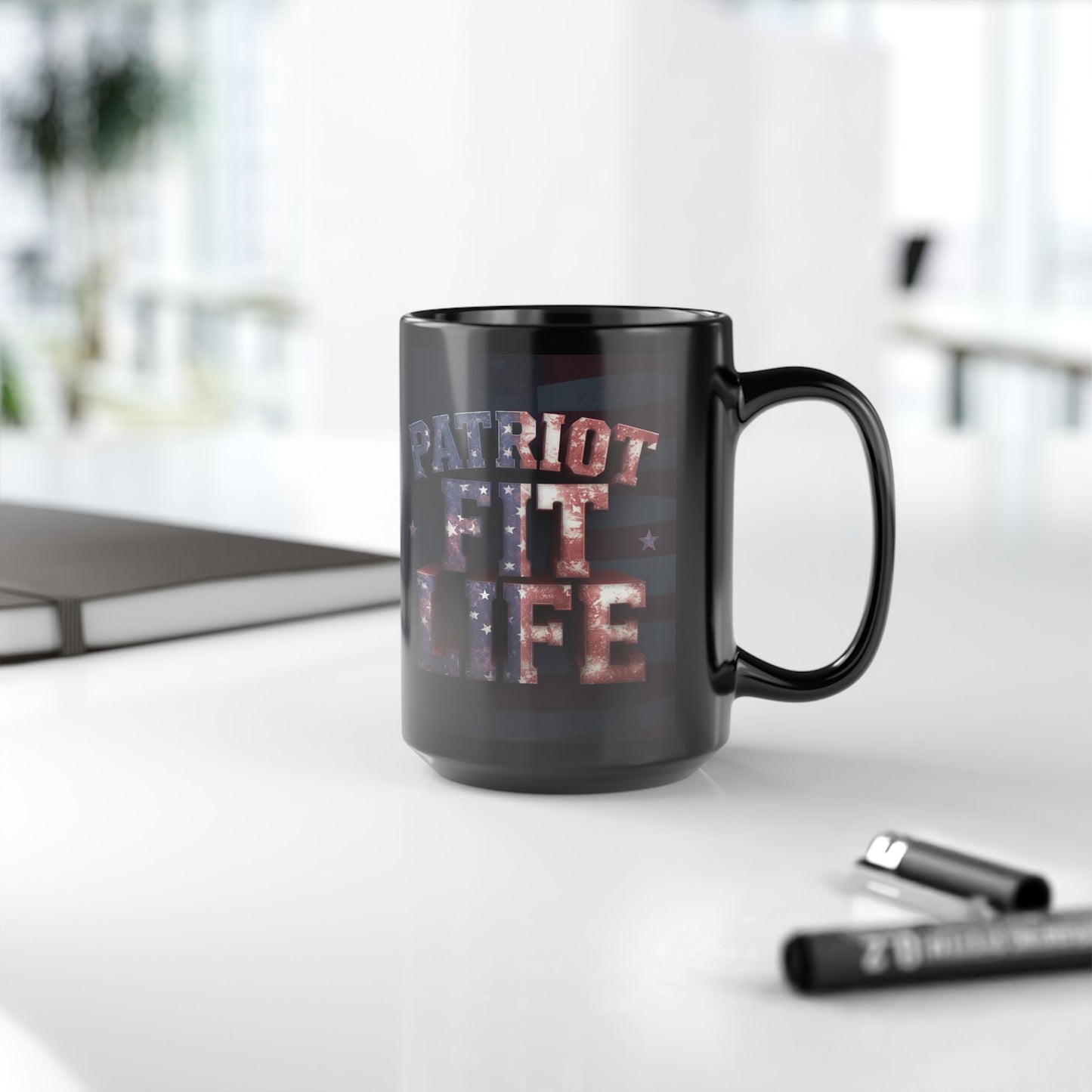 Patriot Fit Life Black Ceramic Mug - 11oz & 15oz