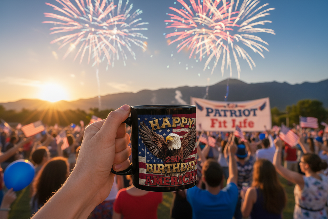 Happy 250th Birthday America Mug - Patriotic Eagle Coffee Cup