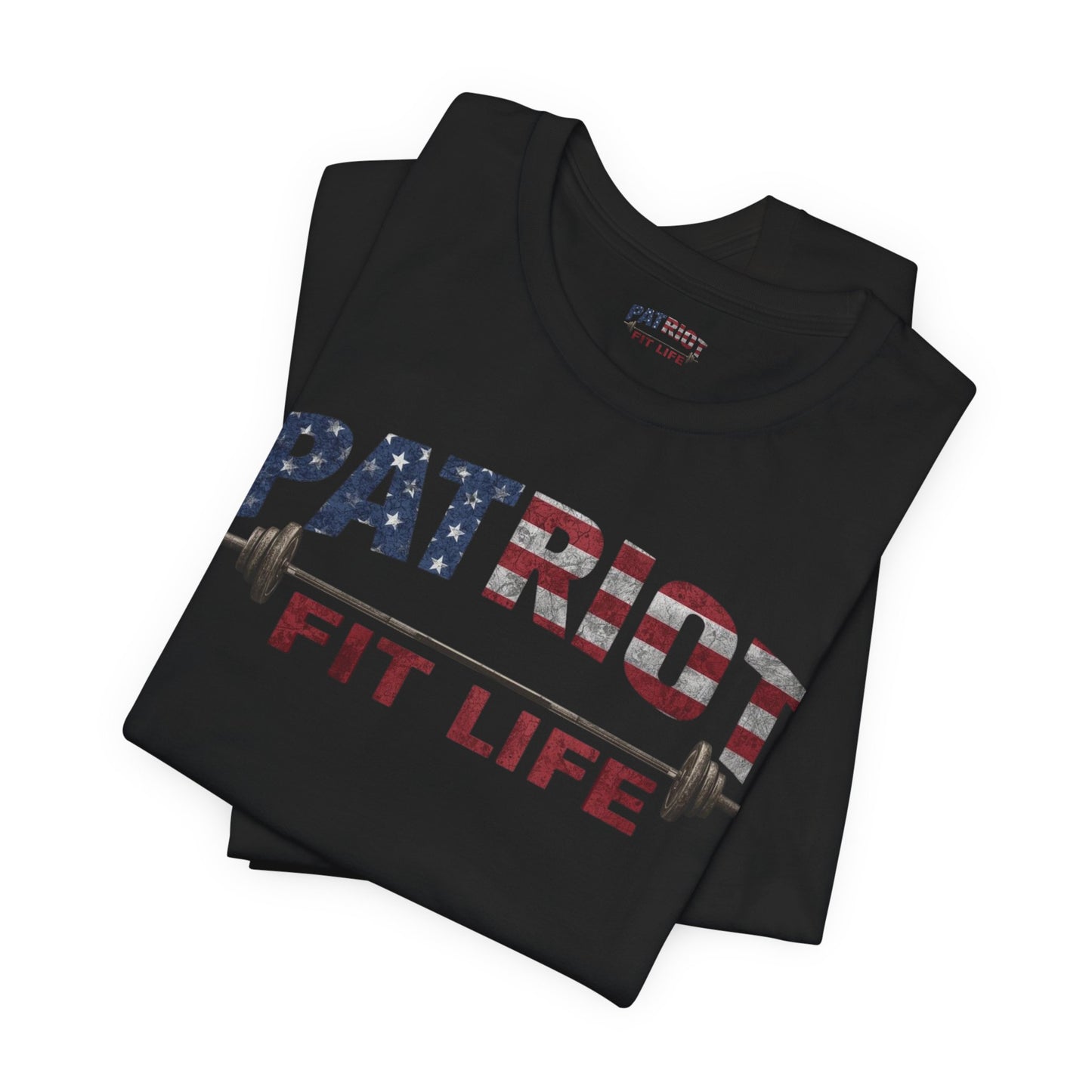Patriot Fit Life T-Shirt | American Flag Barbell Gym Tee