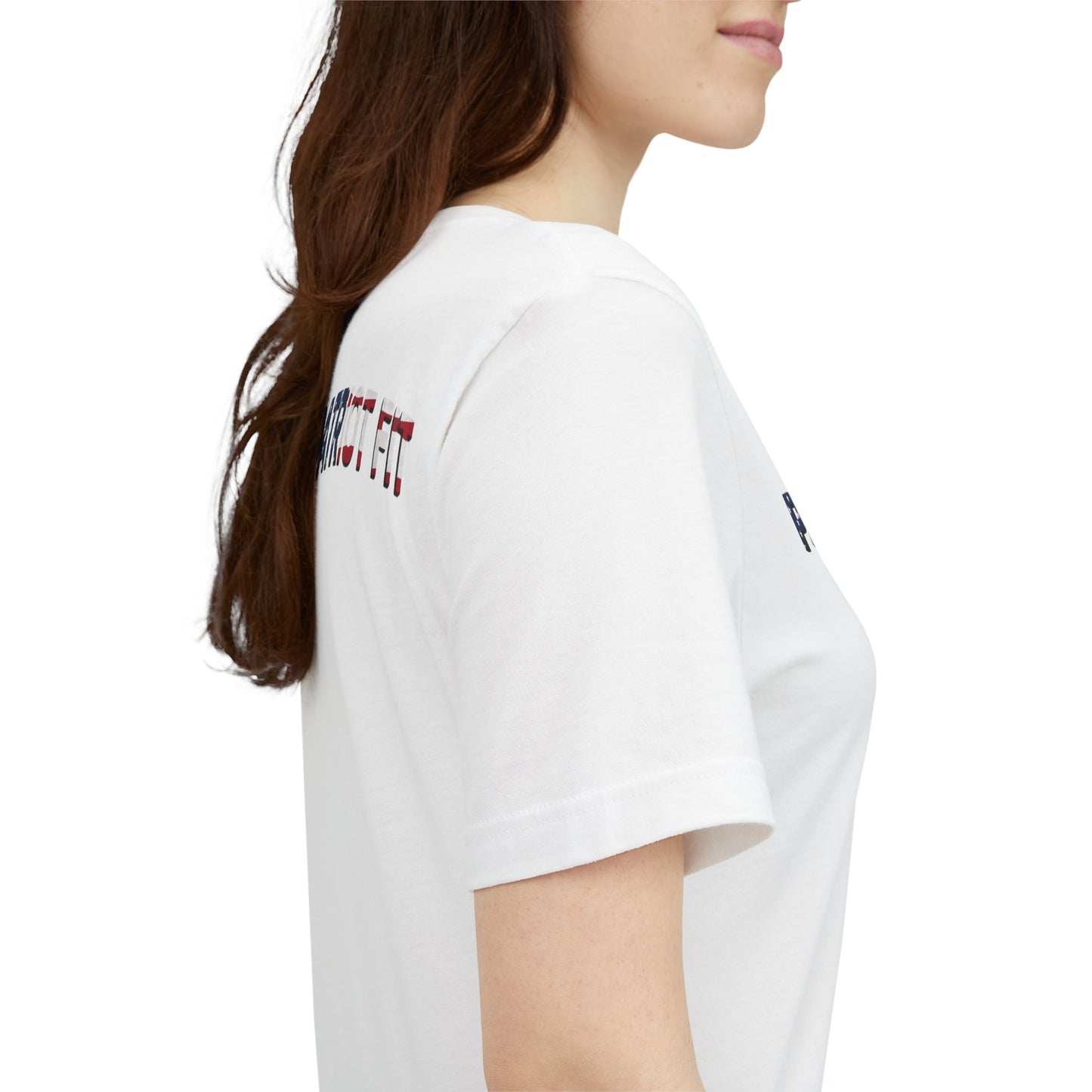 Patriot Fit T-Shirt — American Flag Text Athletic Tee