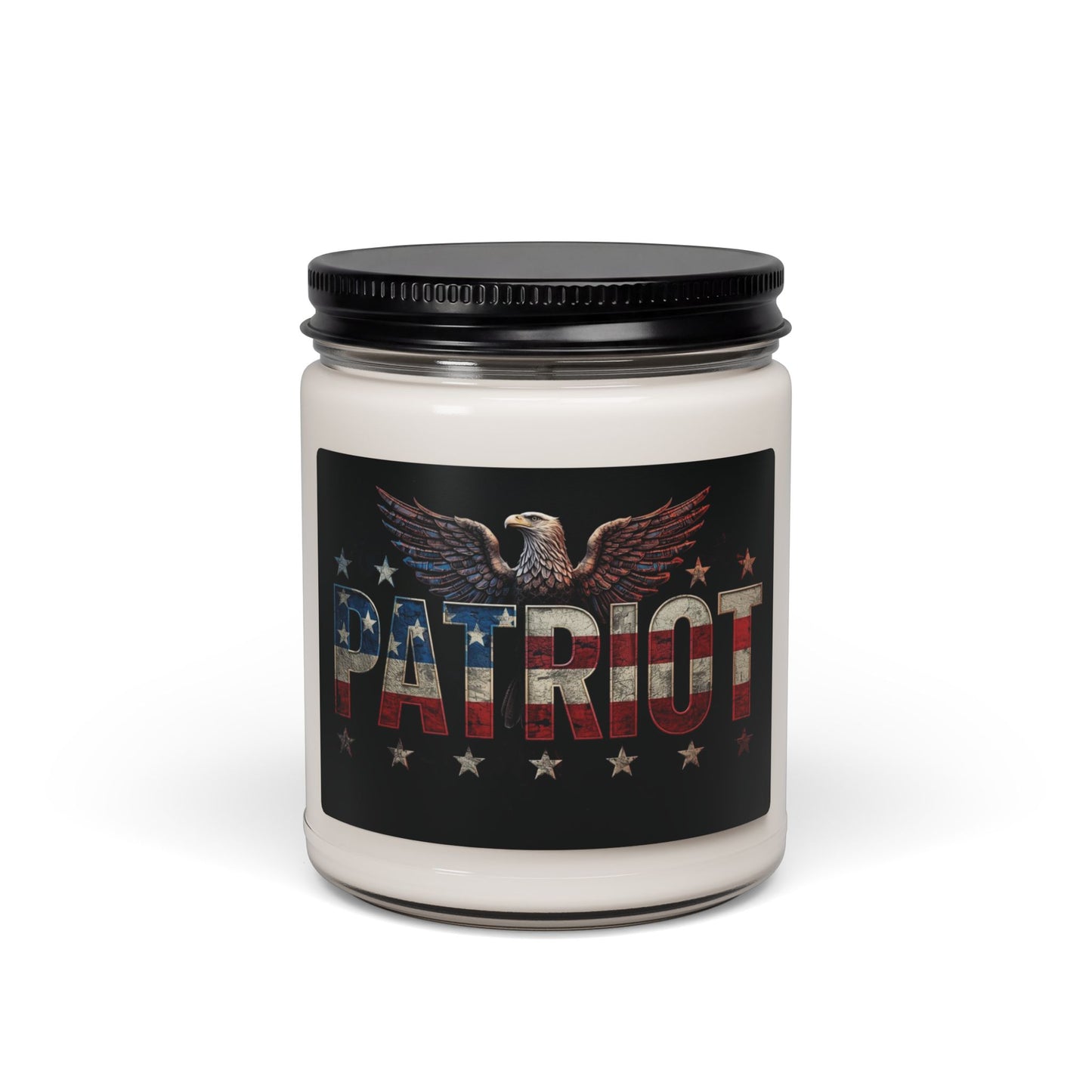 Patriot Eagle Soy Candle - 9oz Scented Glass Jar with Eagle & American Flag