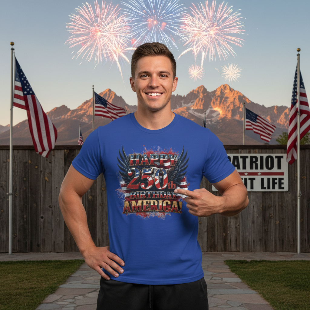 Happy 250th Birthday America T-Shirt – Patriotic Anniversary Tee