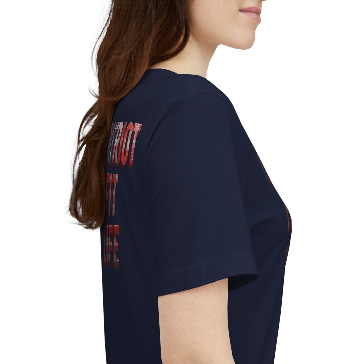Patriot Fit Life T-Shirt - American Flag Block Letter Graphic Tee