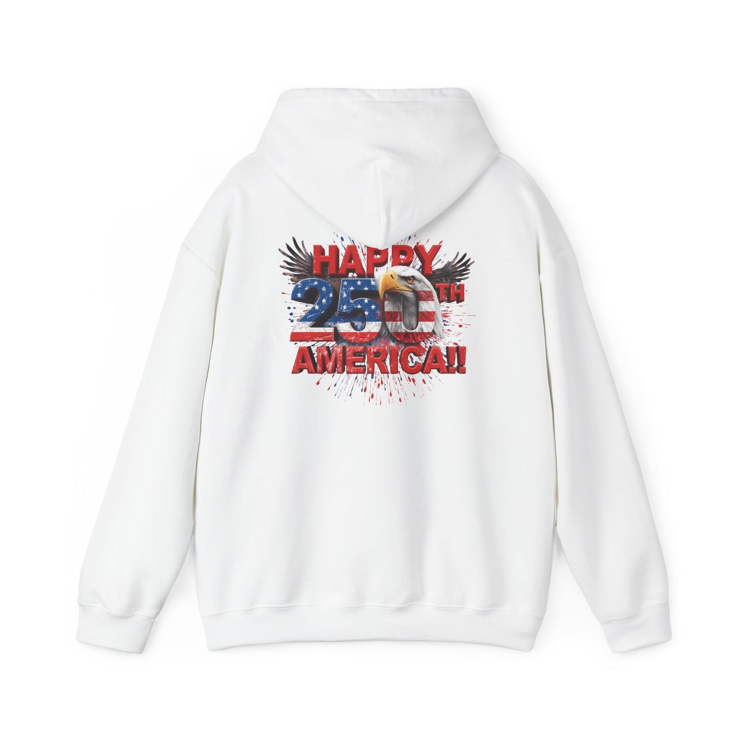 Happy 4th of July Hoodie | Patriotic Eagle & Flag Sweatshirt | America 250th | Gildan | S-5XL