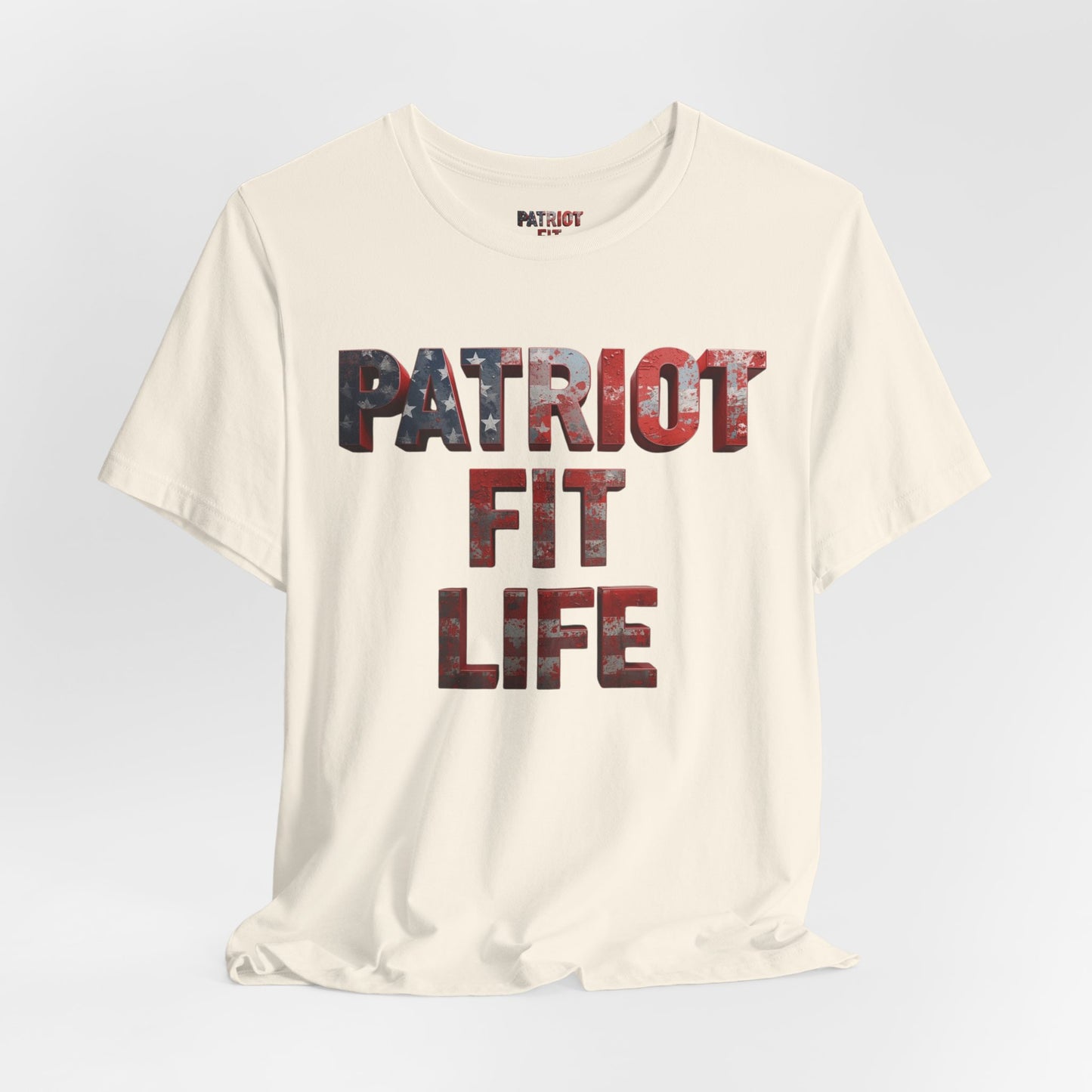 Patriot Fit Life T-Shirt - American Flag Block Letter Graphic Tee