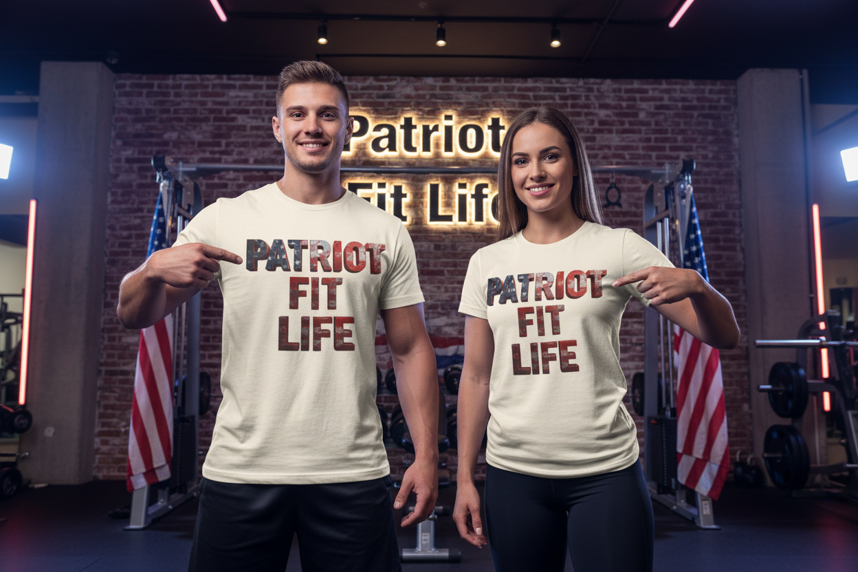Patriot Fit Life T-Shirt - American Flag Block Letter Graphic Tee
