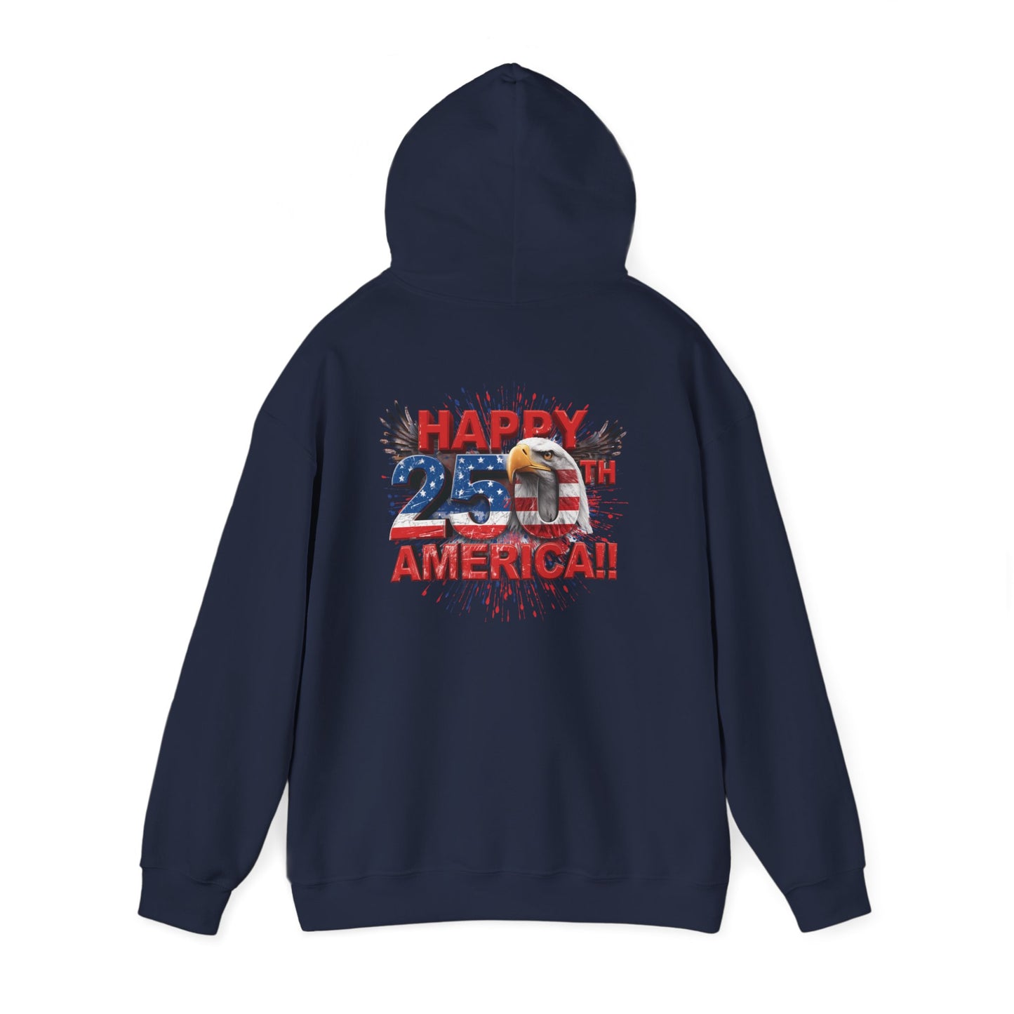 Happy 4th of July Hoodie | Patriotic Eagle & Flag Sweatshirt | America 250th | Gildan | S-5XL