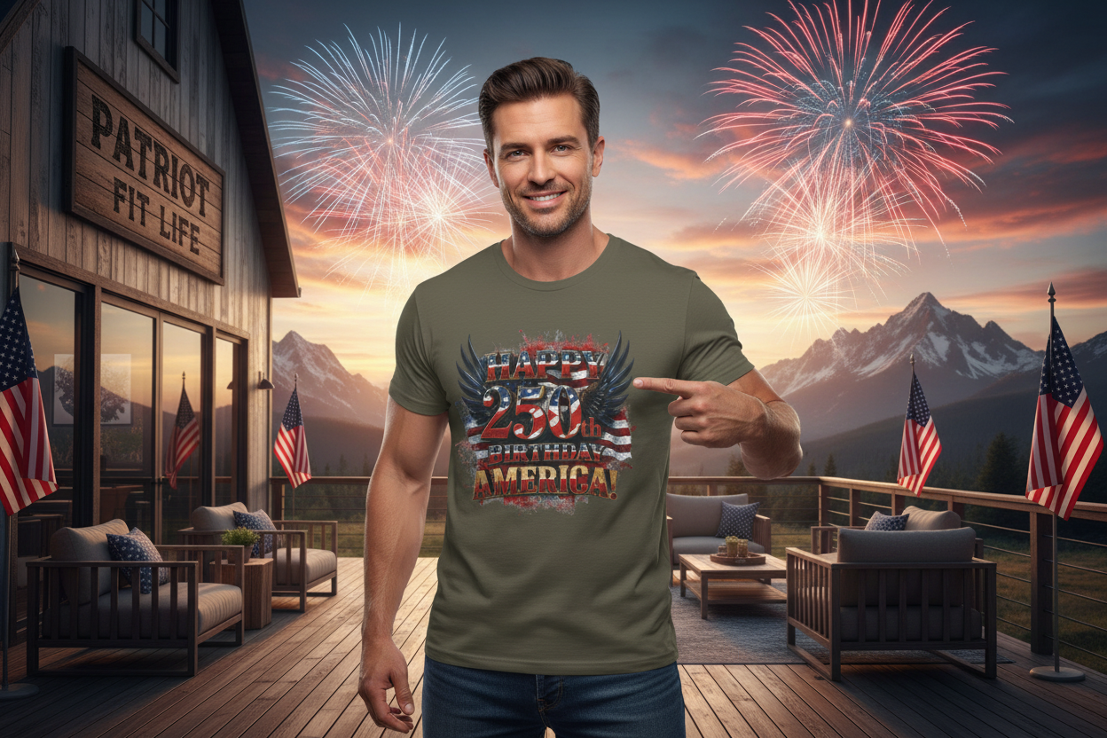 Happy 250th Birthday America T-Shirt – Patriotic Anniversary Tee