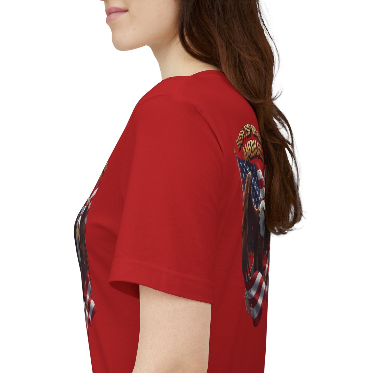 Happy 250th Birthday America Eagle T-Shirt  Patriotic Flag Tee