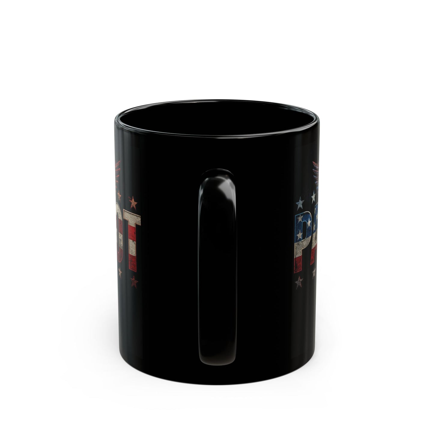 Patriot Eagle Black Coffee Mug  American Flag Ceramic Cup 11 oz 15 oz