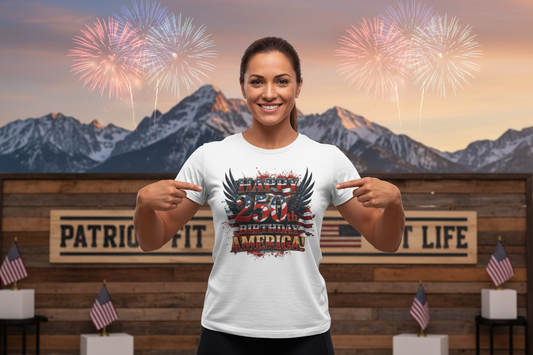 Happy 250th Birthday America T-Shirt – Patriotic Anniversary Tee