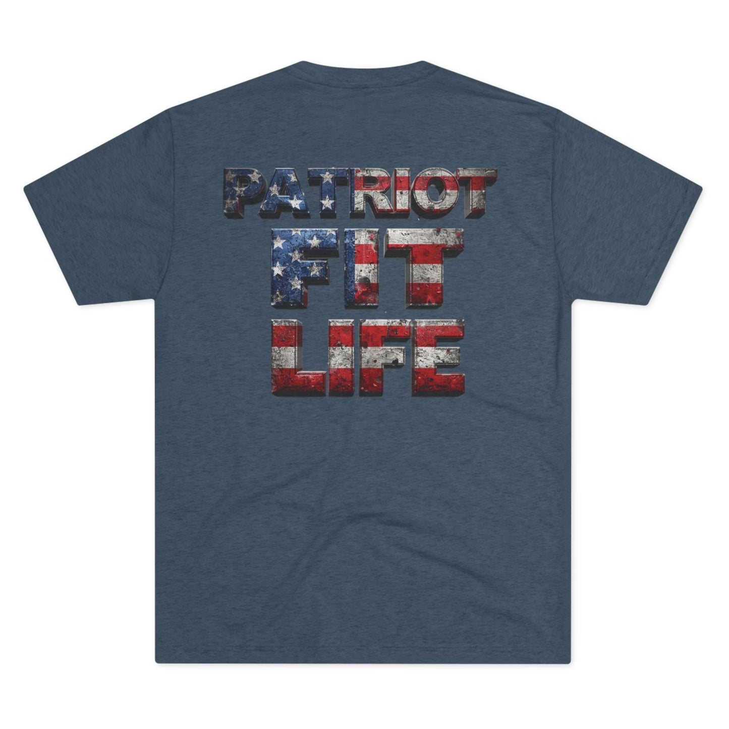 Patriot Fit Life Tri-Blend Tee - American Flag Graphic Fitness T-Shirt