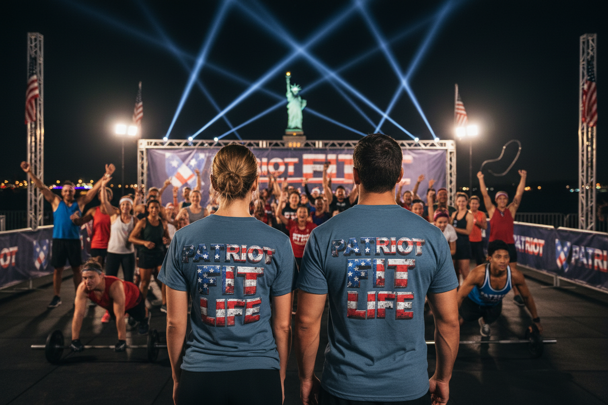 Patriot Fit Life Tri-Blend Tee - American Flag Graphic Fitness T-Shirt