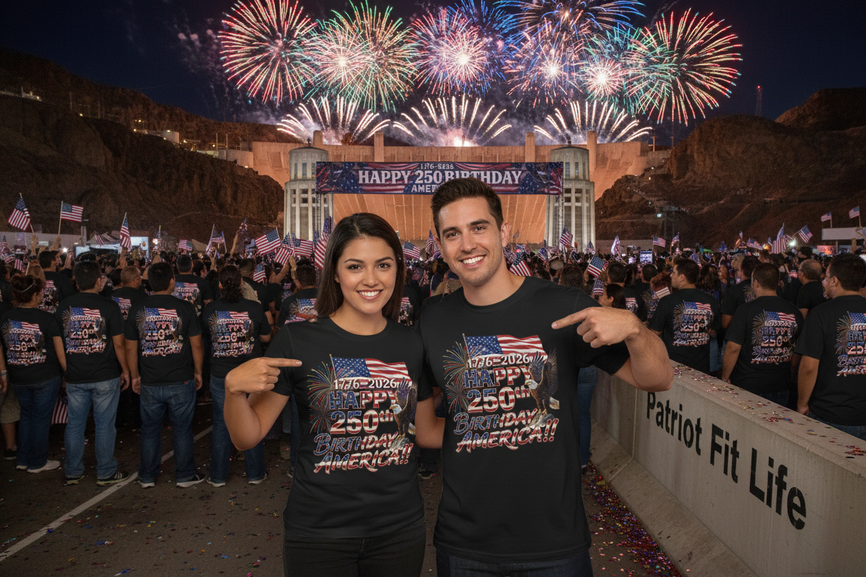 Happy 250th Birthday America T-Shirt | Patriotic Eagle Flag & Fireworks Tee | Bella Canvas | XS-4XL | 1776-2026