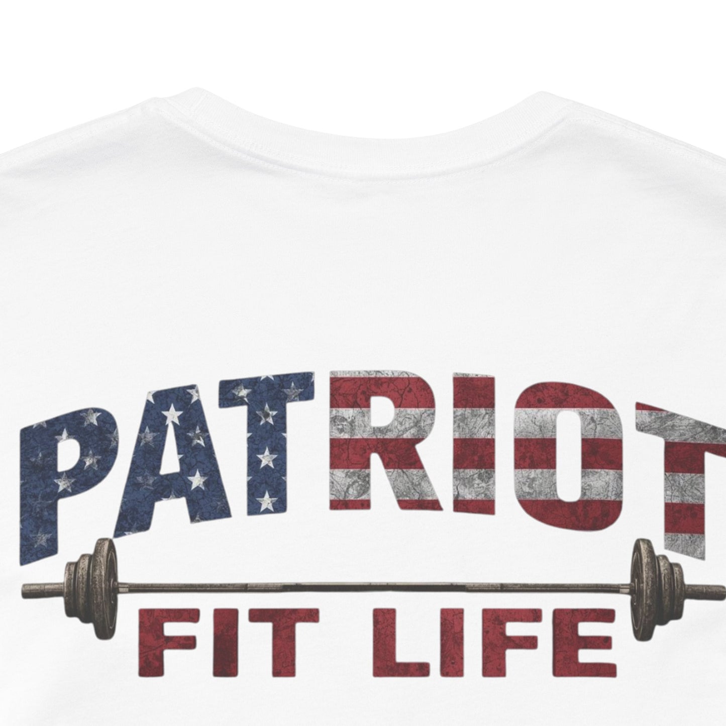 Patriot Fit Life T-Shirt | American Flag Barbell Gym Tee