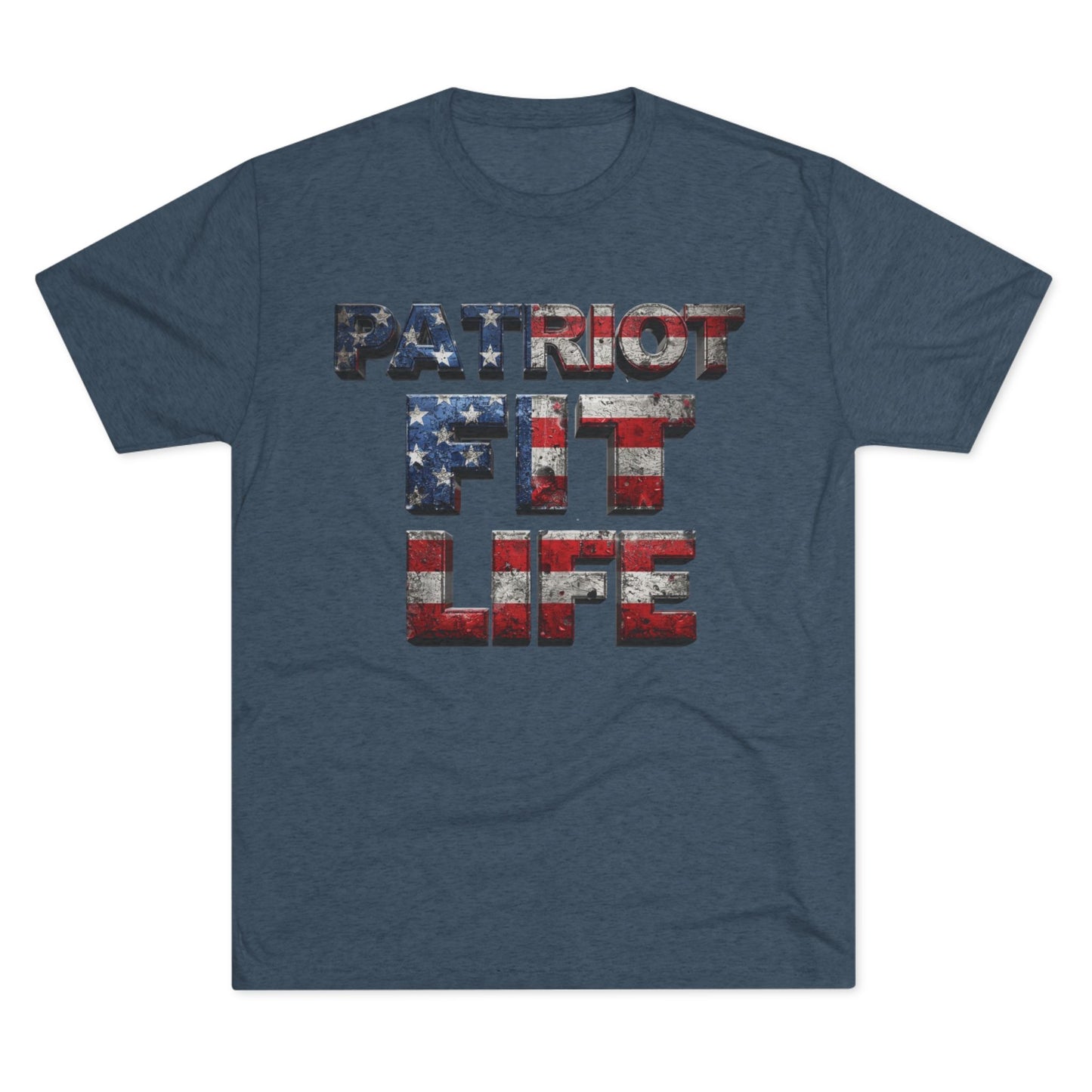 Patriot Fit Life Tri-Blend Tee - American Flag Graphic Fitness T-Shirt
