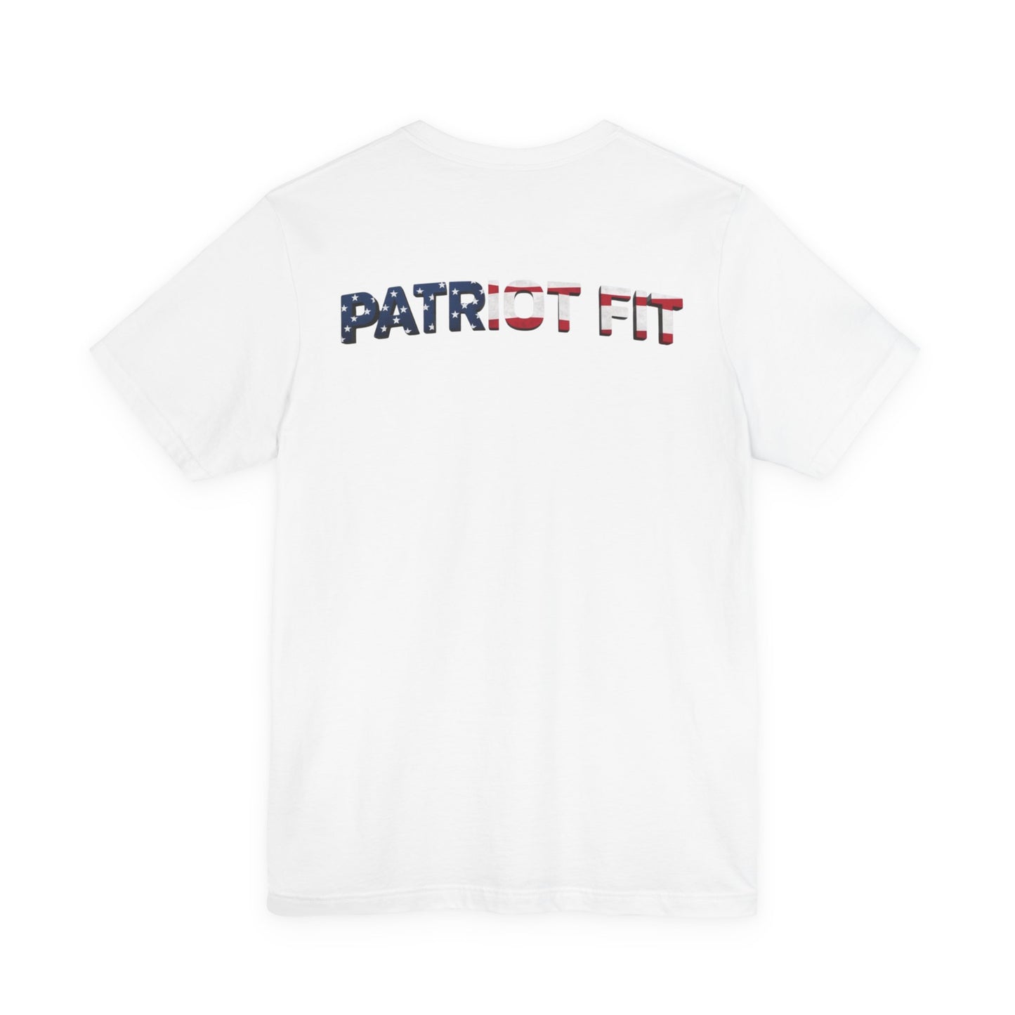 Patriot Fit T-Shirt — American Flag Text Athletic Tee