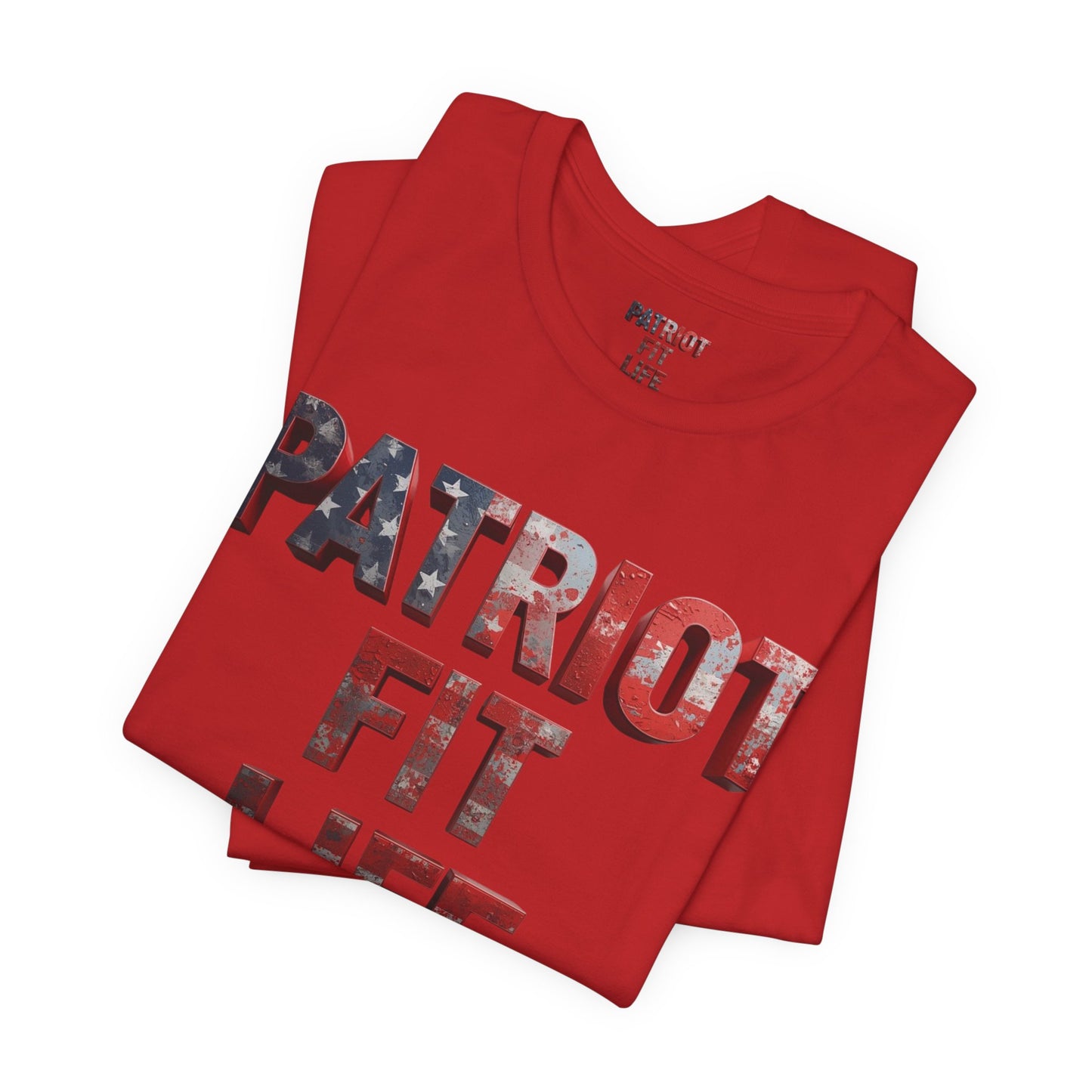 Patriot Fit Life T-Shirt - American Flag Block Letter Graphic Tee