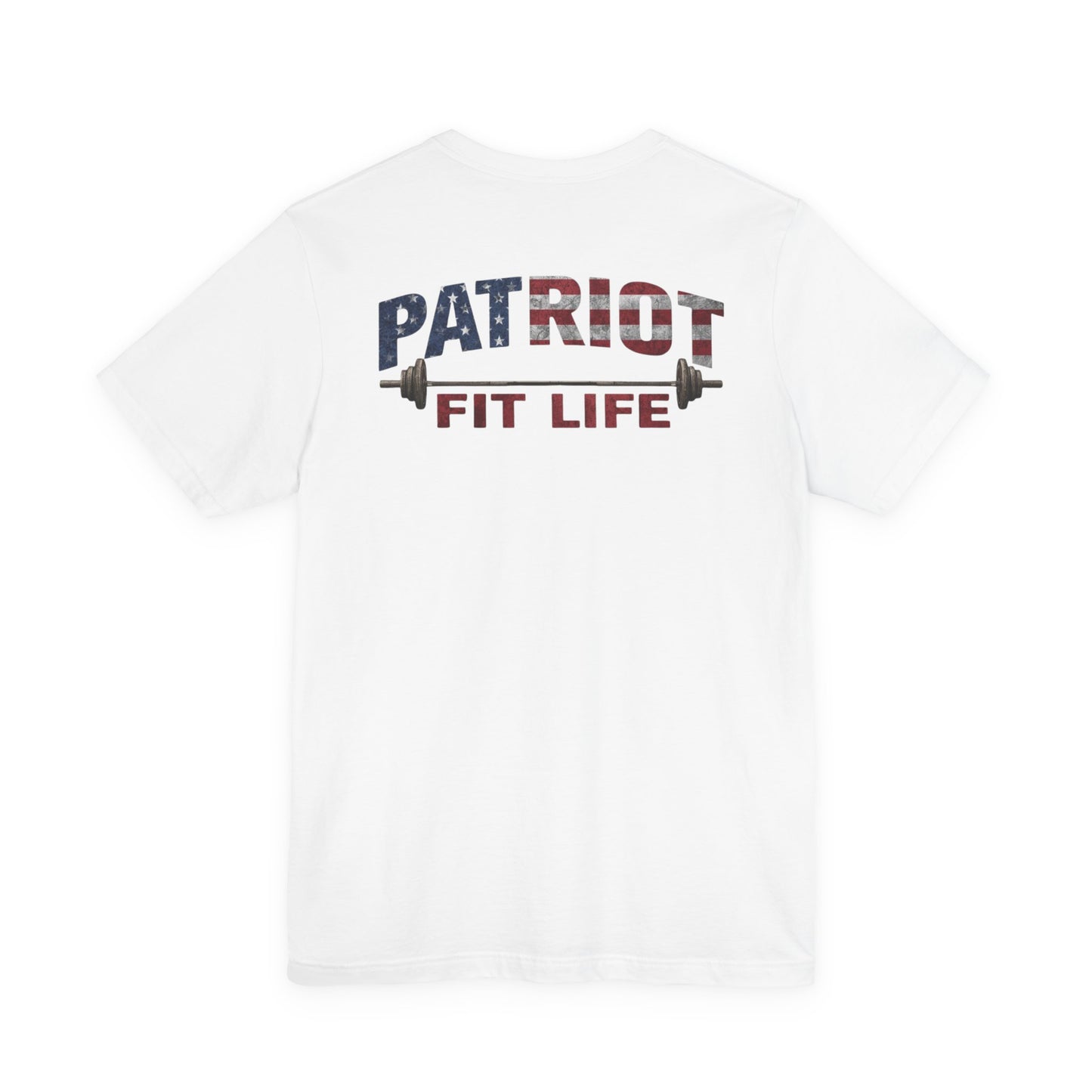 Patriot Fit Life T-Shirt | American Flag Barbell Gym Tee