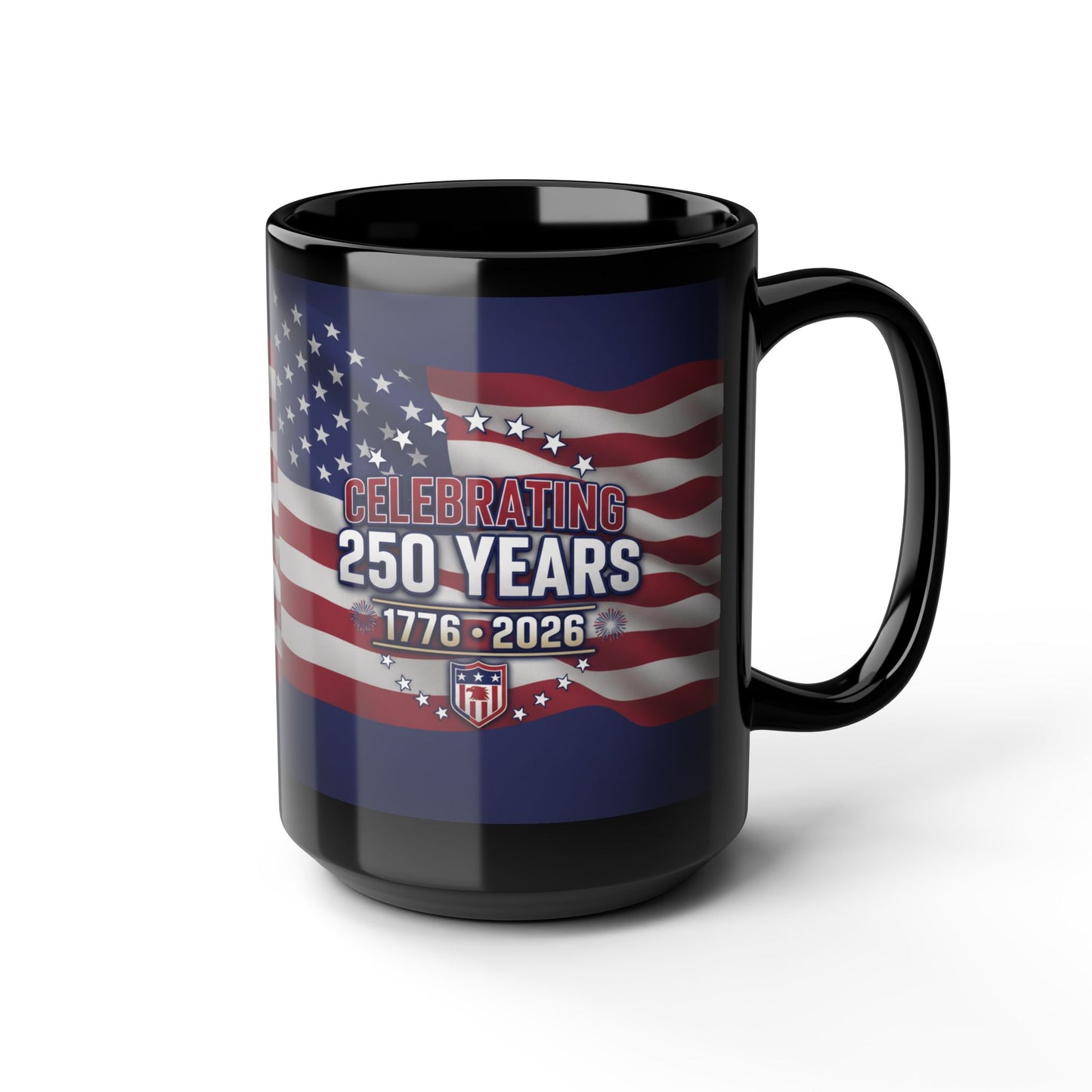 250 Years Celebrating 1776-2026 American Flag Mug | Patriotic Coffee Cup
