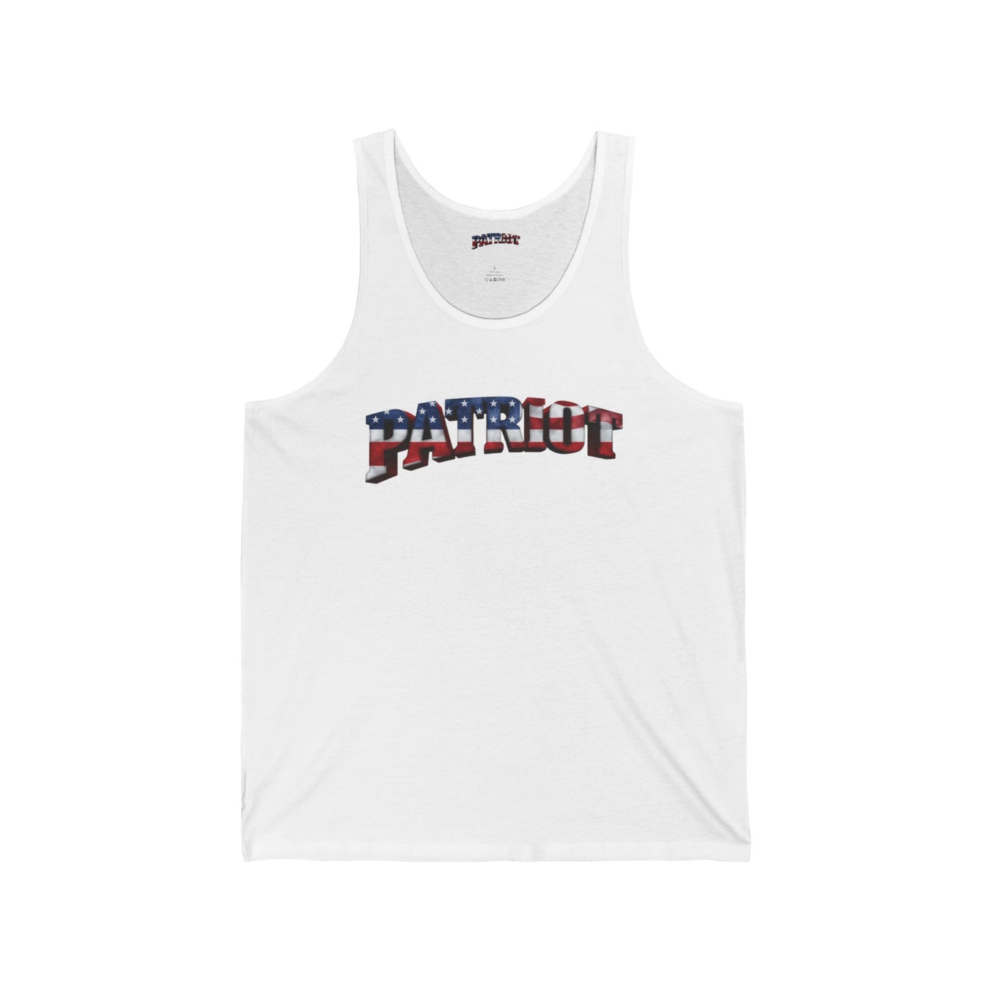 Patriot American Flag Tank Top - PATRIOT Chest Print Graphic Tee