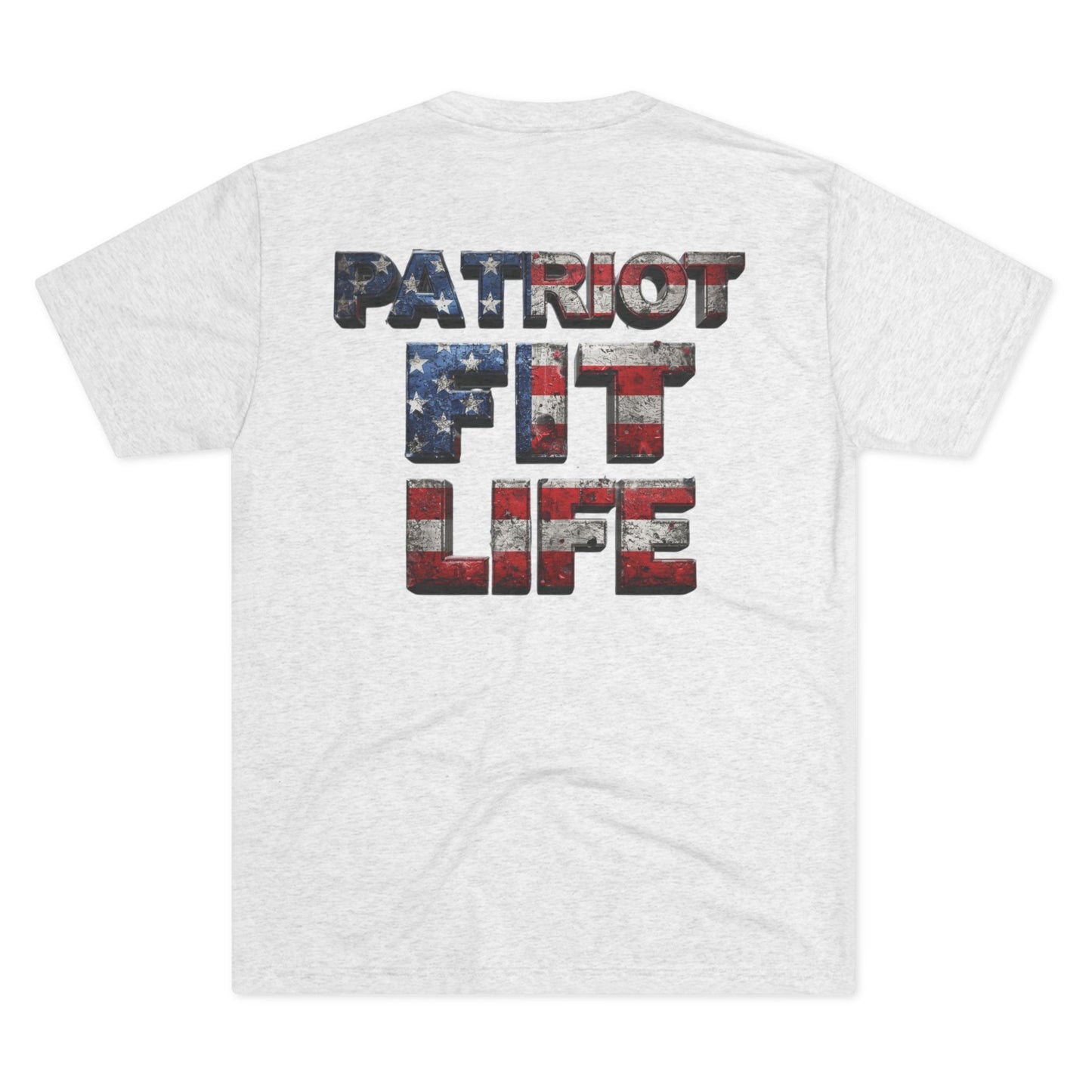 Patriot Fit Life Tri-Blend Tee - American Flag Graphic Fitness T-Shirt