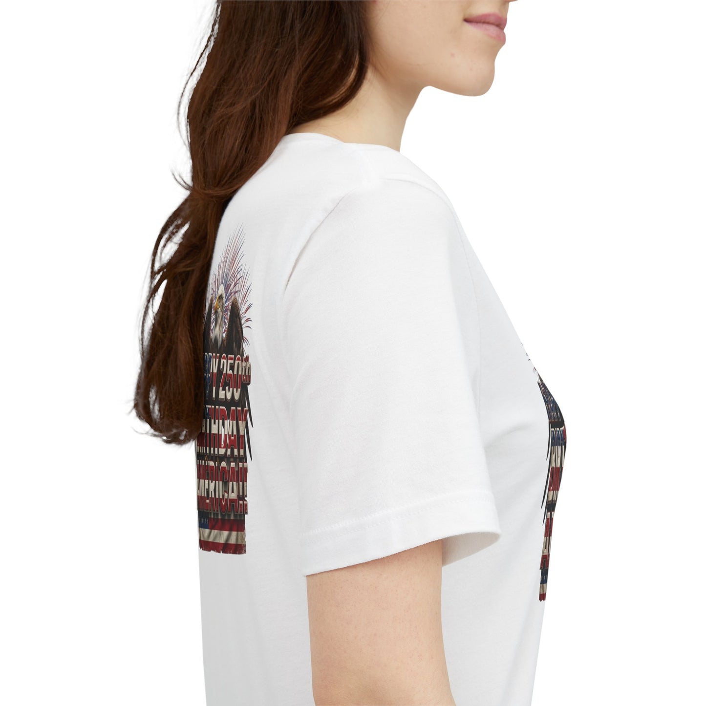 Happy 250th Birthday America T-Shirt | Patriotic Eagle & Flag Tee | Bella Canvas | XS-4XL
