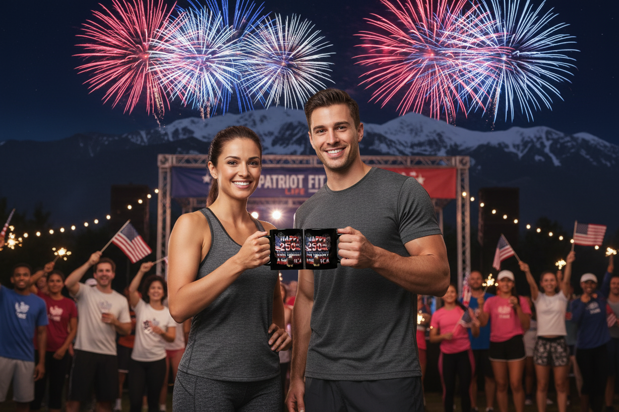 Happy 250th Birthday America Black Mug - Patriotic Eagle, Flag & Fireworks | 11oz & 15oz