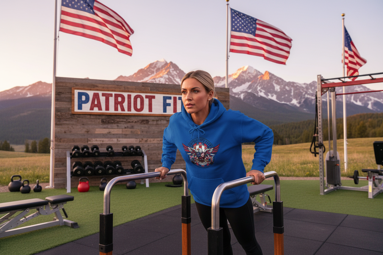 Patriot Fit Life Hoodie — American Eagle Flag Fitness Sweatshirt - Premium Patriotic Apparel
