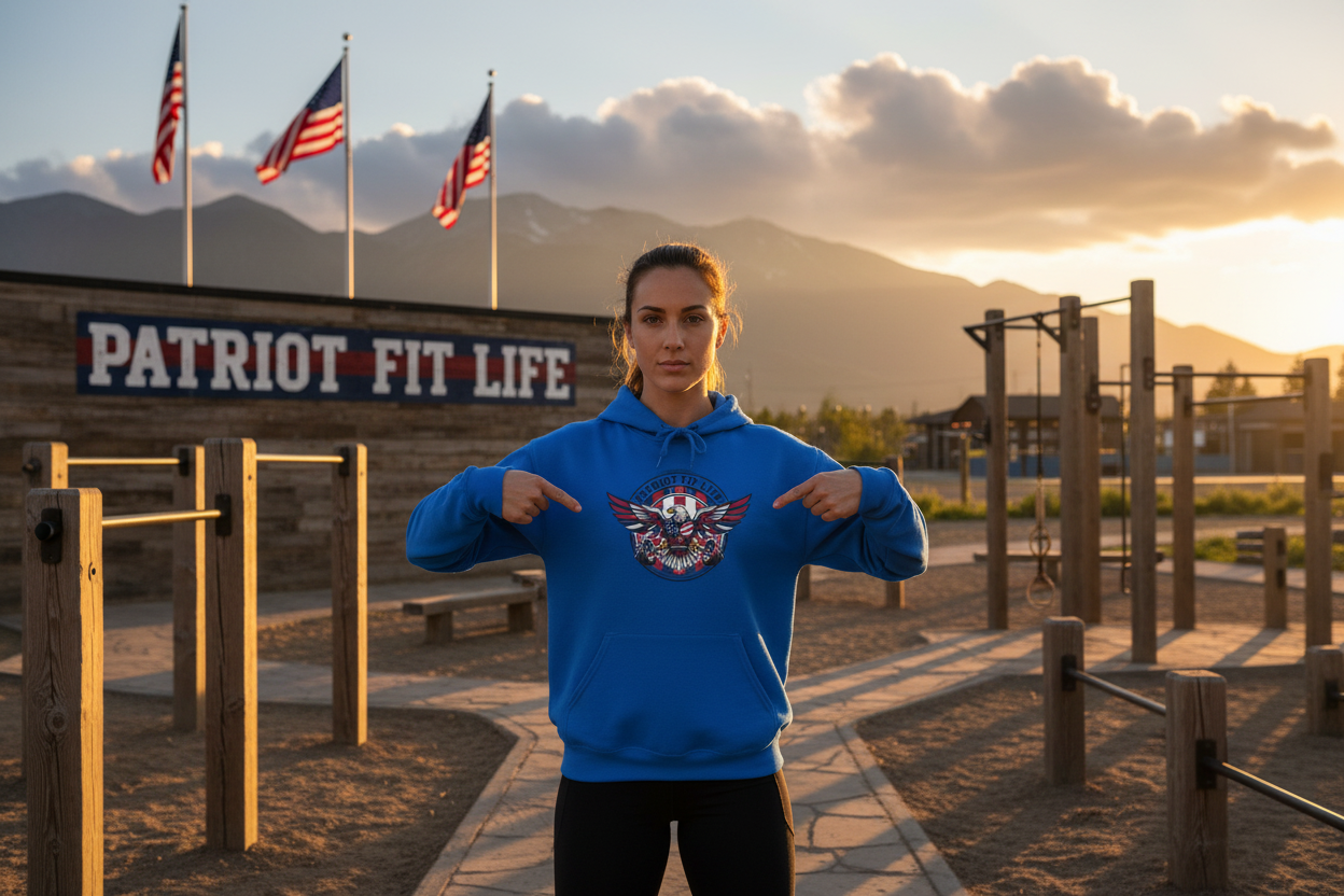 Patriot Fit Life Hoodie — American Eagle Flag Fitness Sweatshirt - Premium Patriotic Apparel