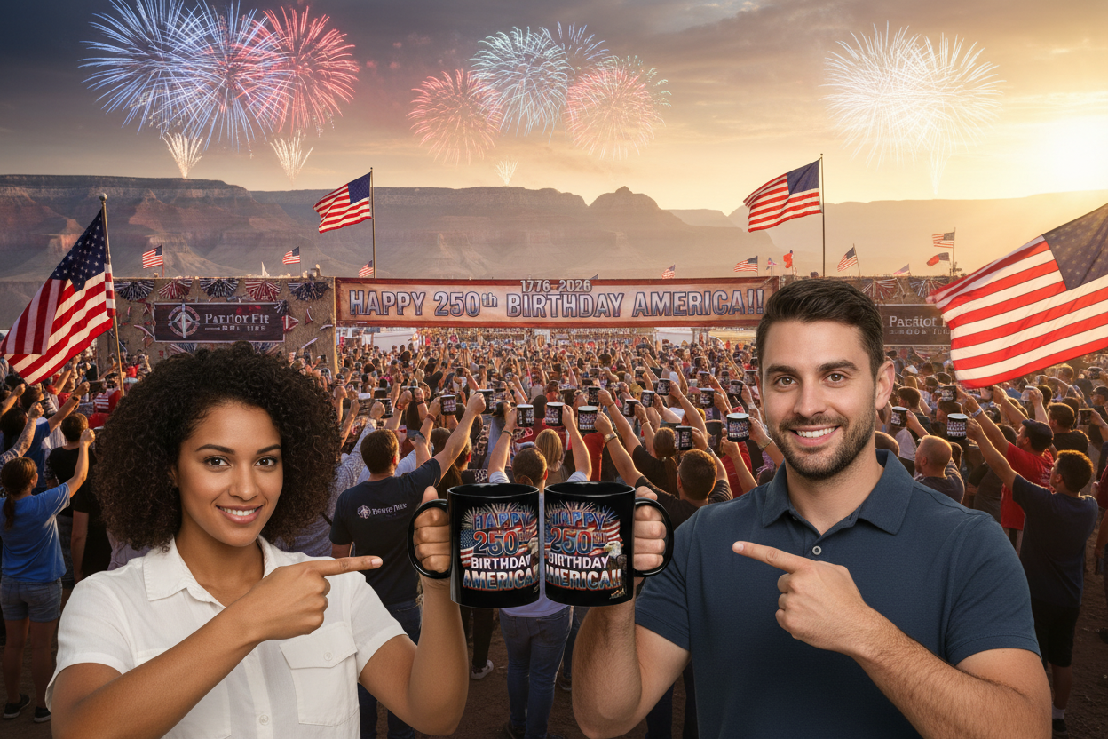Happy 250th Birthday America Mug | Patriotic Eagle Flag & Fireworks Coffee Cup | 11oz & 15oz