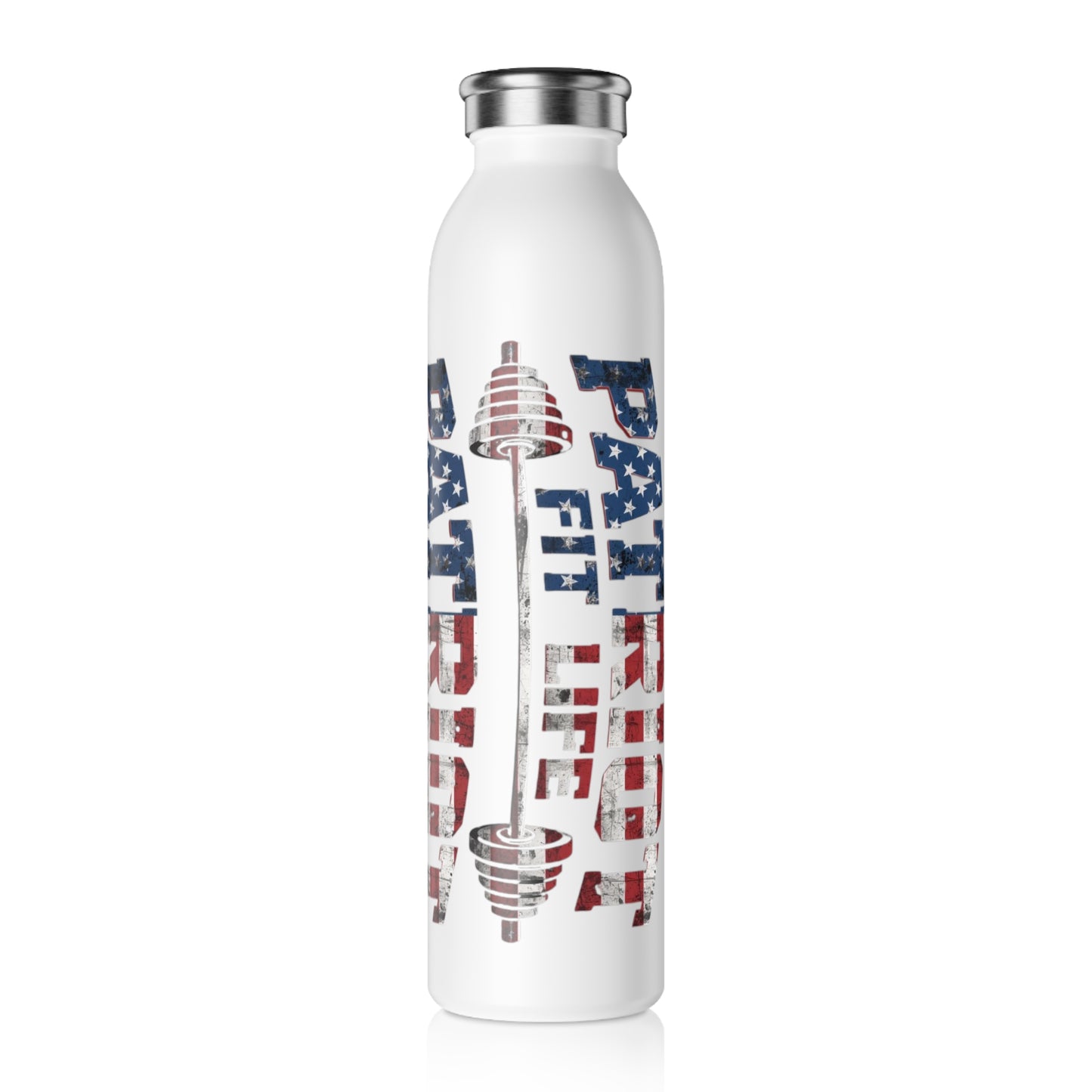 Patriot Fit Life 20oz Slim Water Bottle | American Flag Fitness Bottle