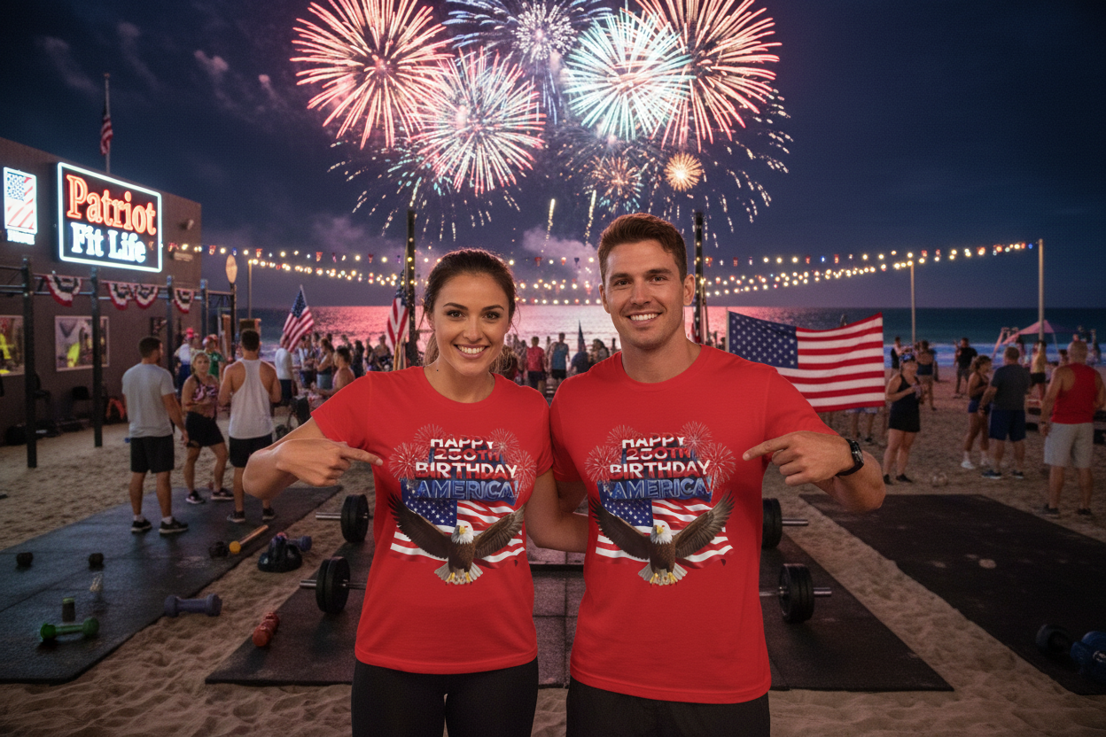 America 250th Birthday Eagle Flag T-Shirt | Patriotic Tee