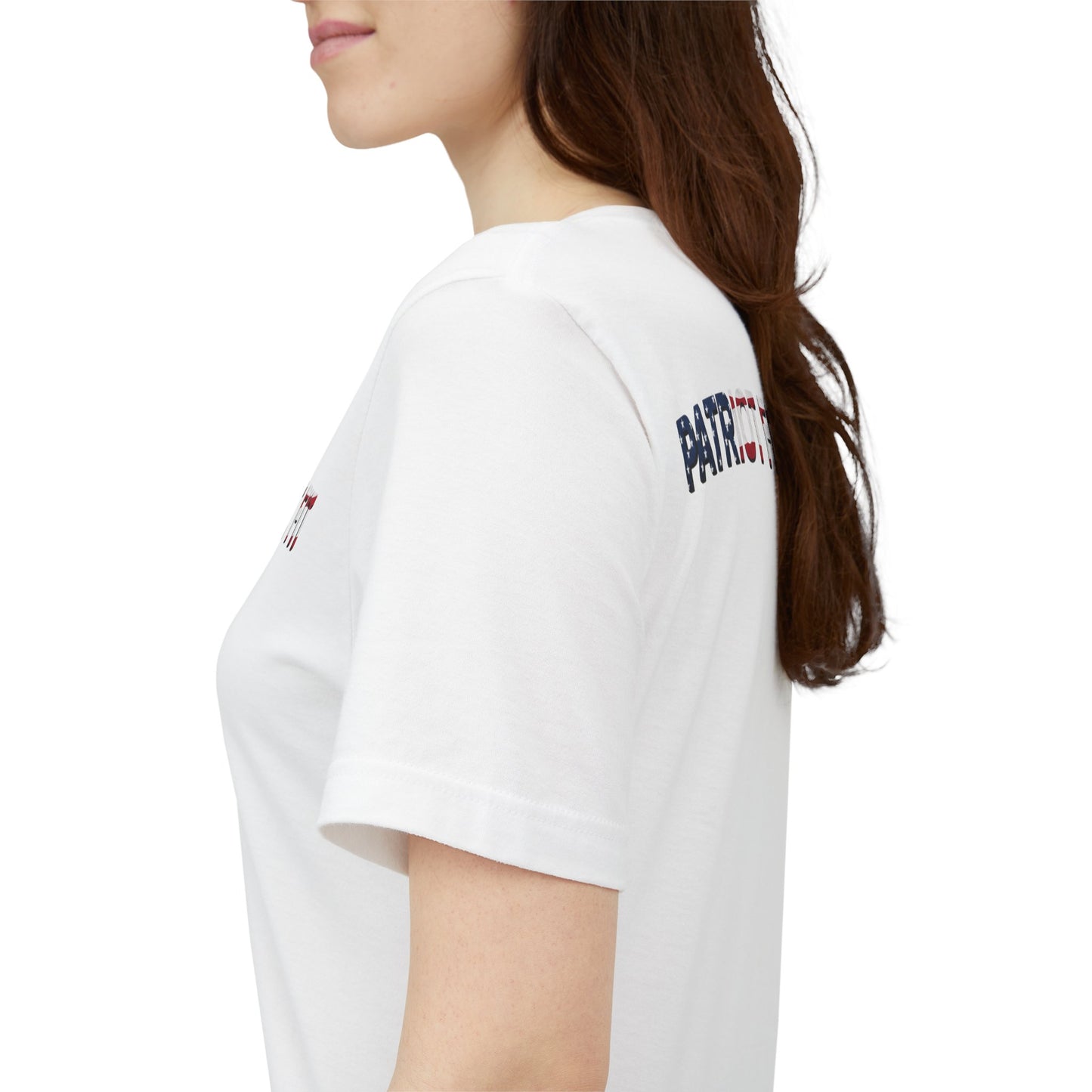 Patriot Fit T-Shirt — American Flag Text Athletic Tee