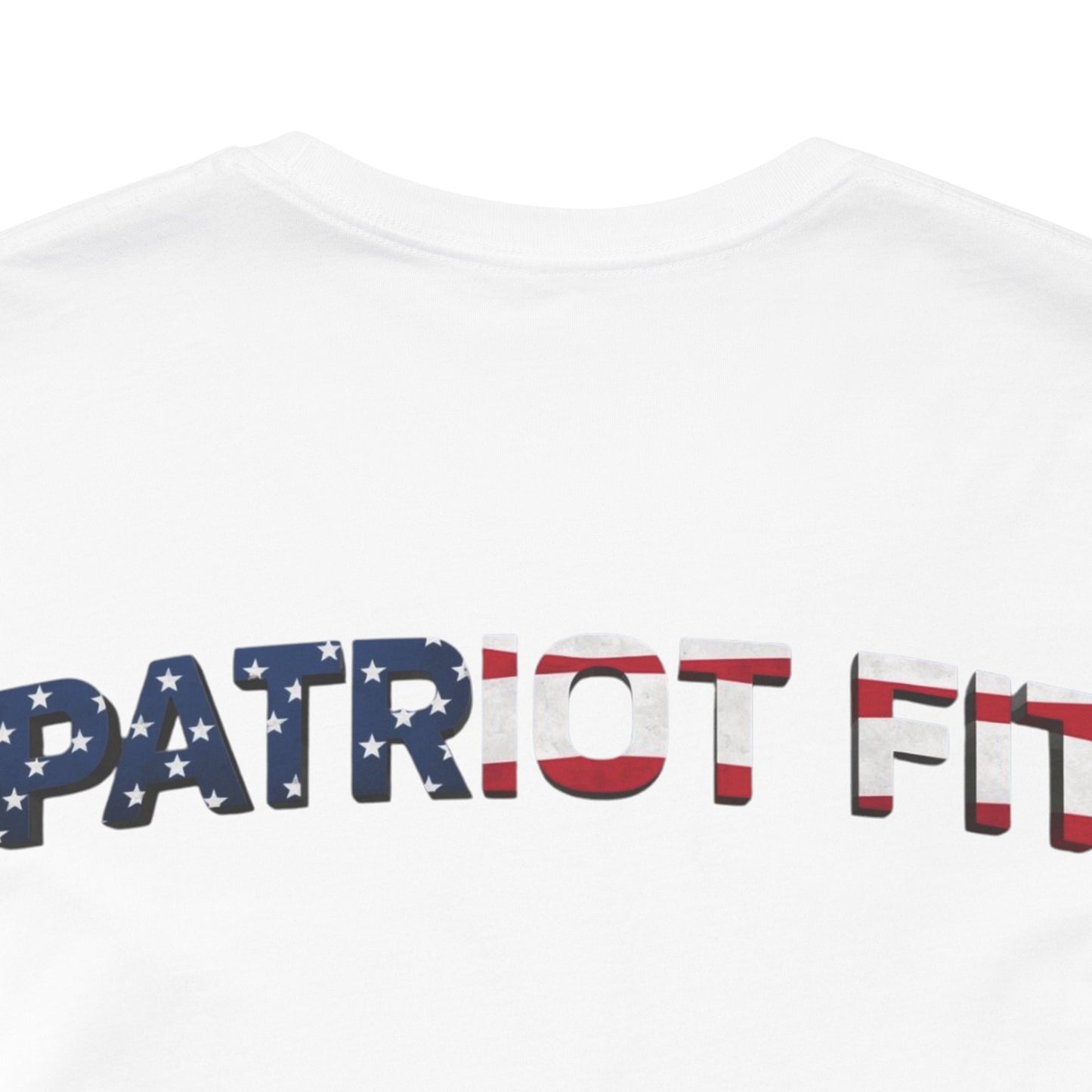 Patriot Fit T-Shirt — American Flag Text Athletic Tee