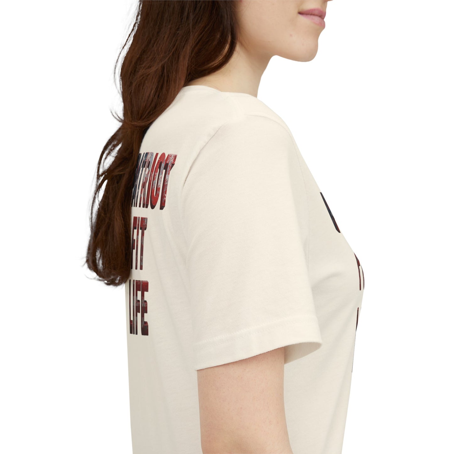 Patriot Fit Life T-Shirt - American Flag Block Letter Graphic Tee