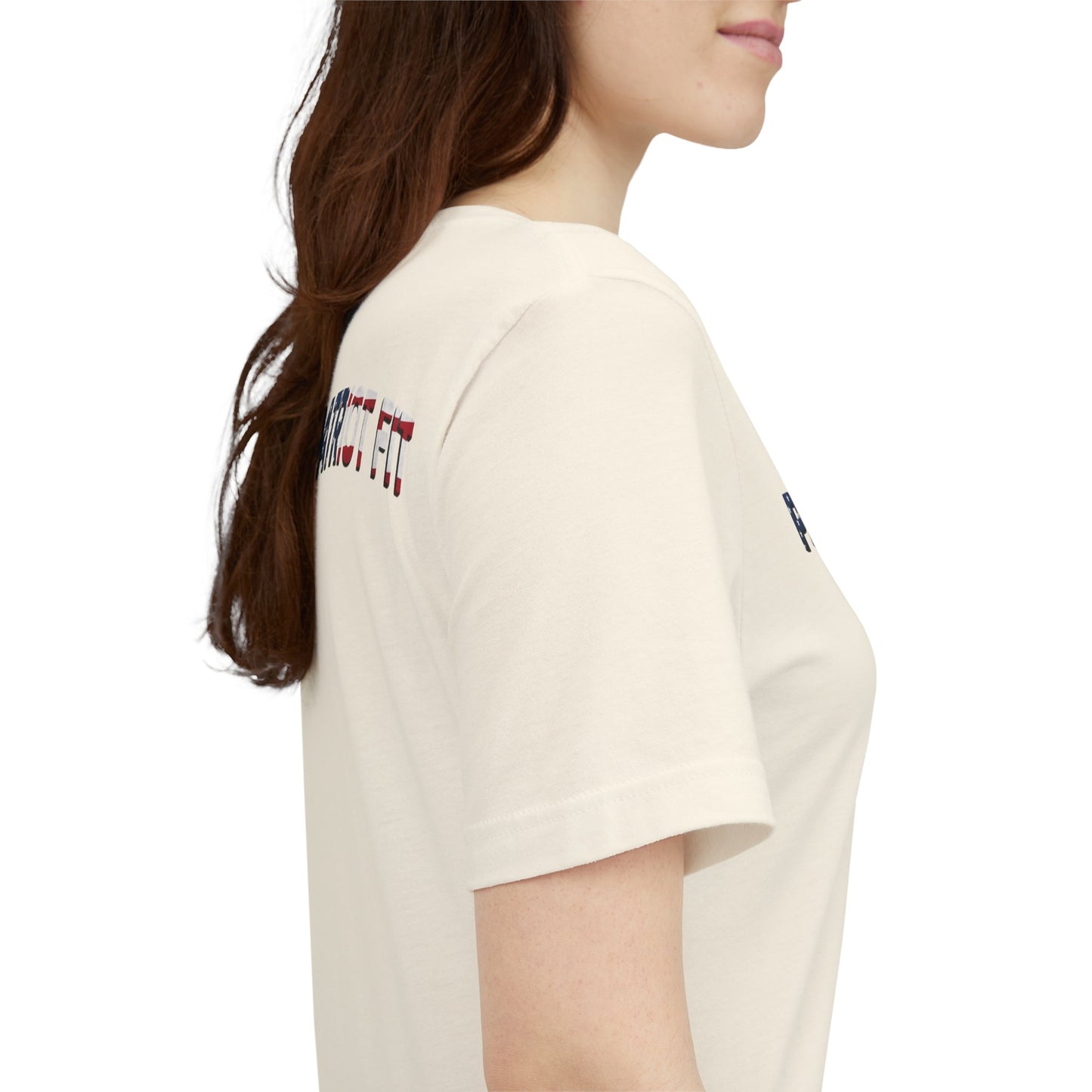 Patriot Fit T-Shirt — American Flag Text Athletic Tee
