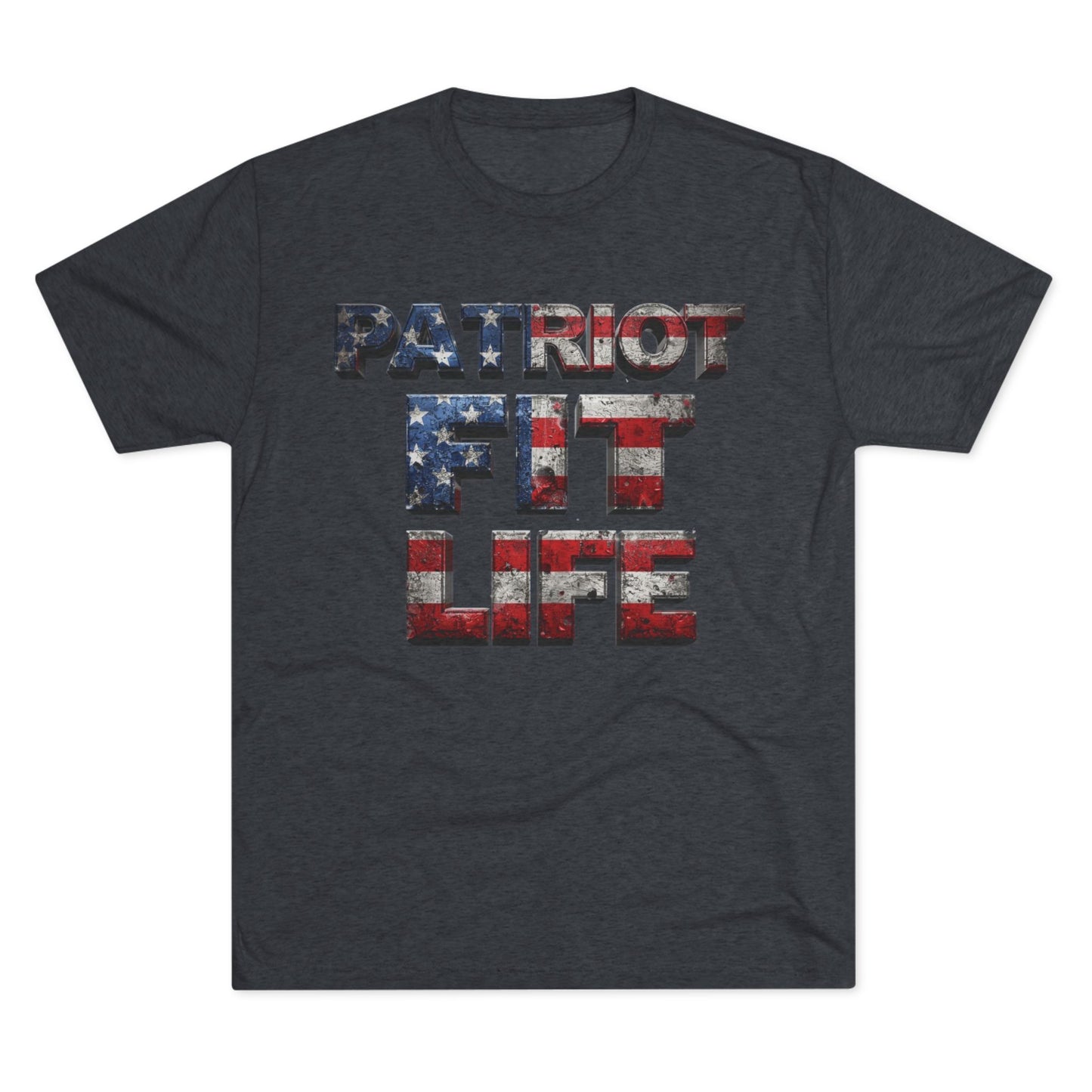 Patriot Fit Life Tri-Blend Tee - American Flag Graphic Fitness T-Shirt