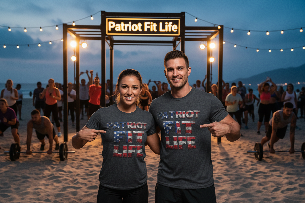Patriot Fit Life Tri-Blend Tee - American Flag Graphic Fitness T-Shirt