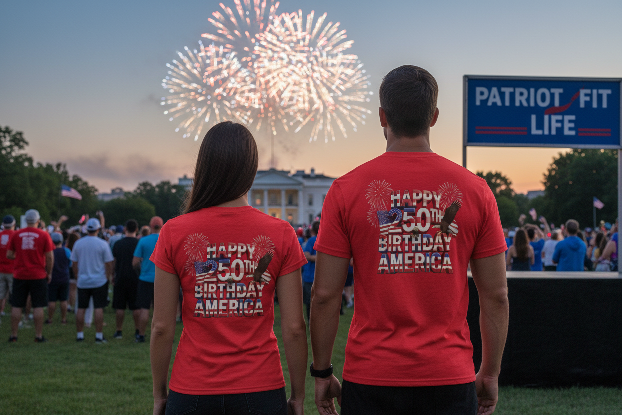 Happy 250th Birthday America T-Shirt | Fireworks Patriotic Tri-Blend Tee | 1776–2026