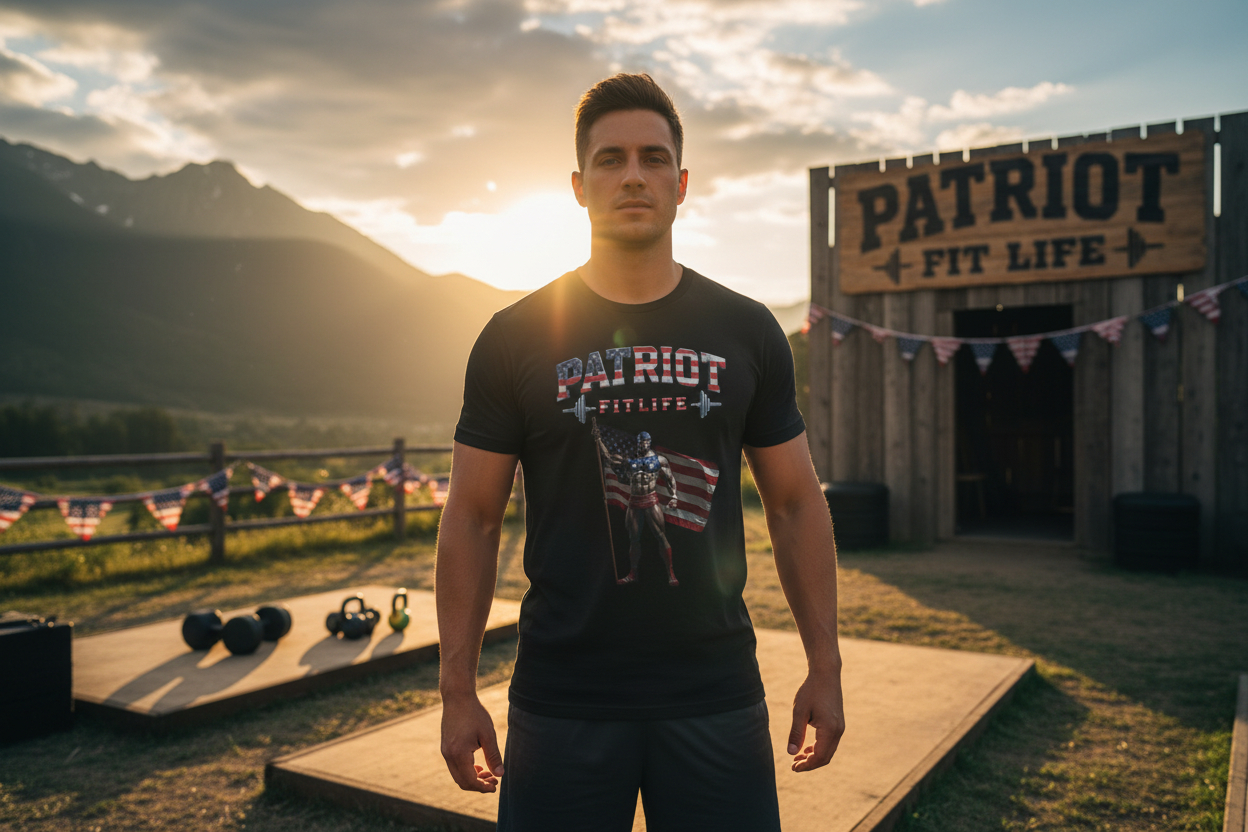 Patriot Fit Life Tee - American Flag Fitness T-Shirt