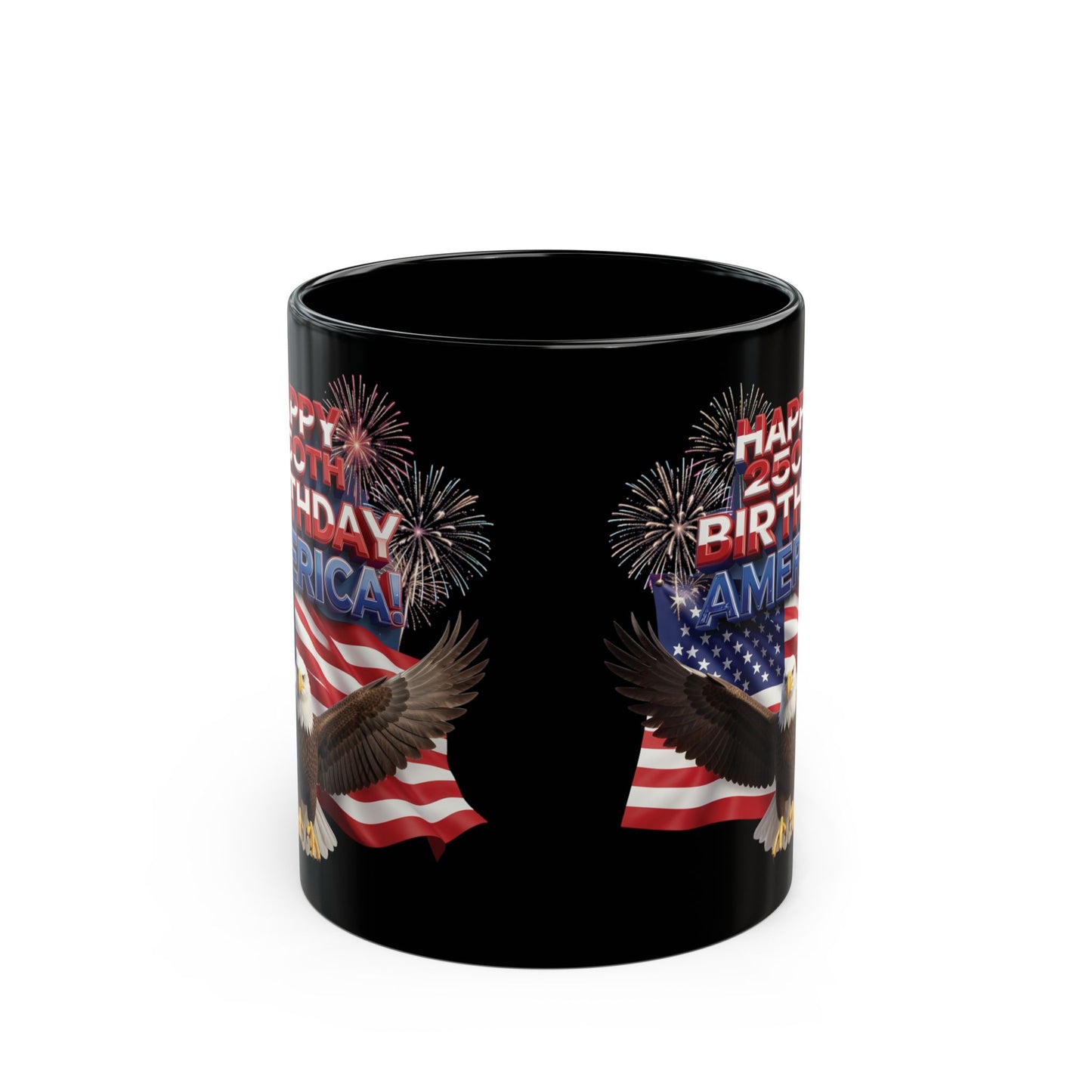 250th Anniversary Eagle Mug - Patriotic Black Ceramic Coffee Mug | 11oz & 15oz
