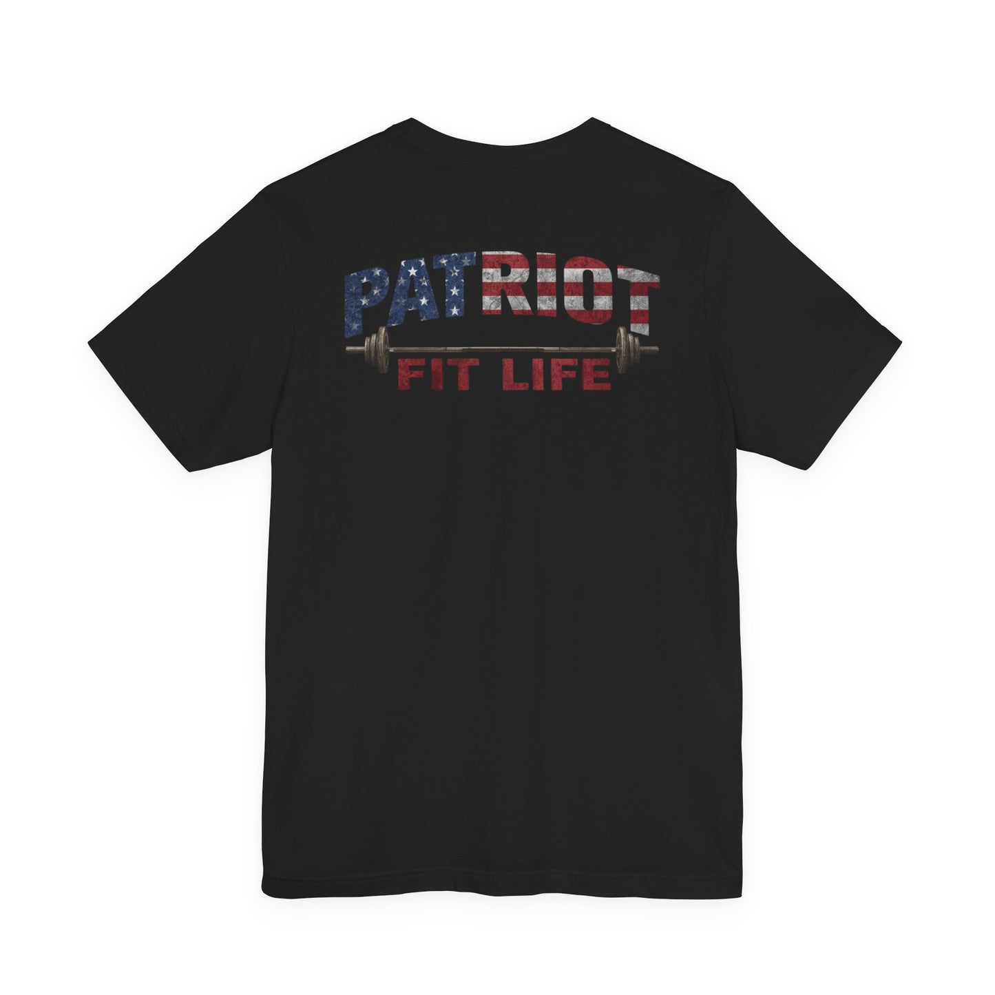 Patriot Fit Life T-Shirt | American Flag Barbell Gym Tee
