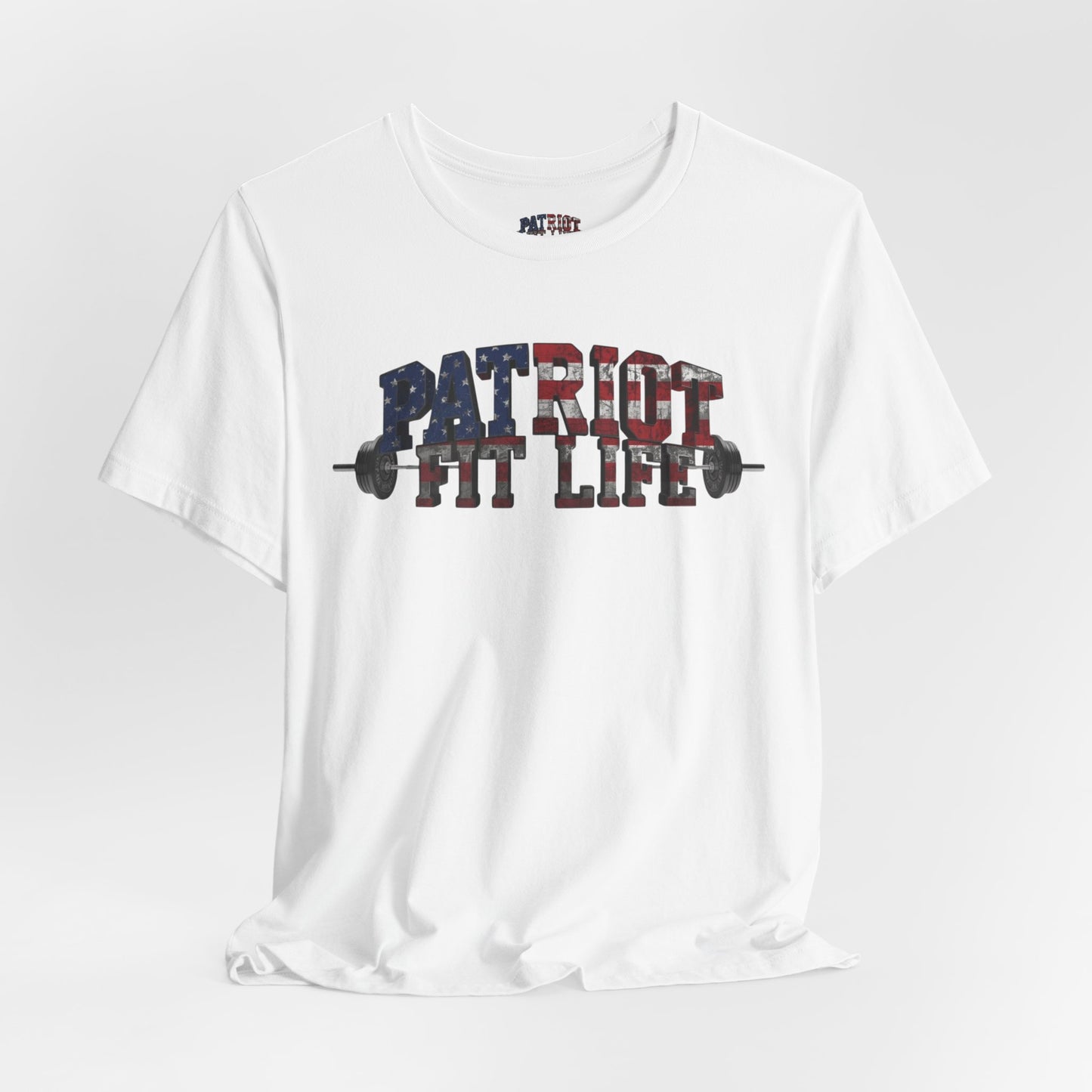 Patriot Fit Life T-Shirt | American Flag Barbell Fitness Tee