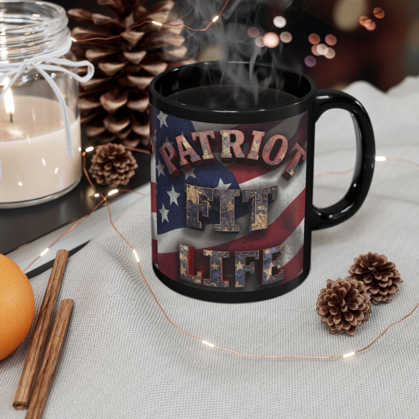 Patriot Fit Life Mug | American Flag Fitness Coffee Cup