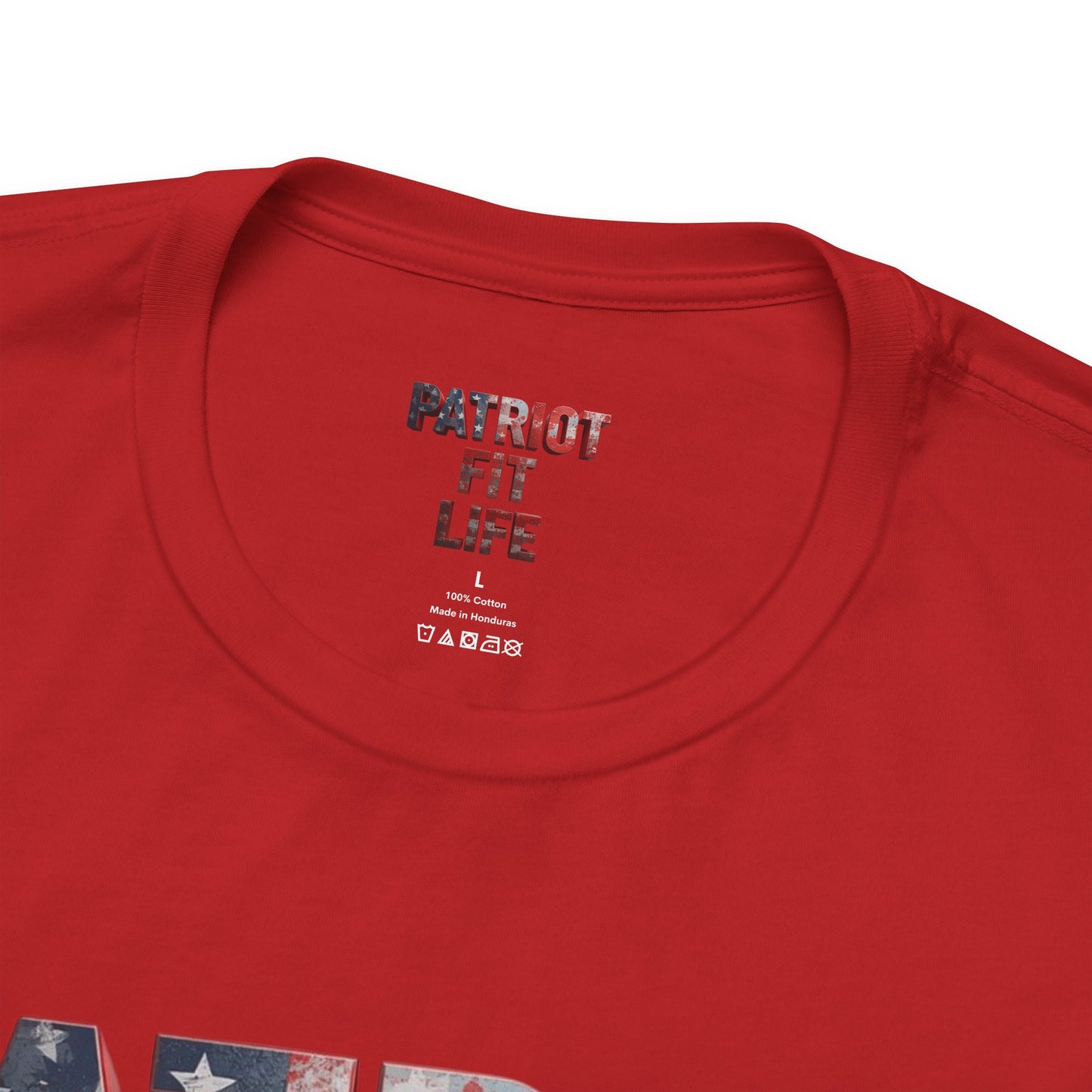 Patriot Fit Life T-Shirt - American Flag Block Letter Graphic Tee