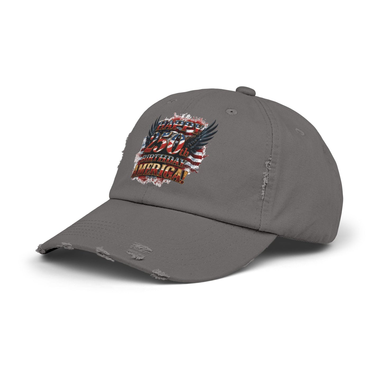 Happy 250th Birthday America Distressed Baseball Cap | Vintage Flag Hat