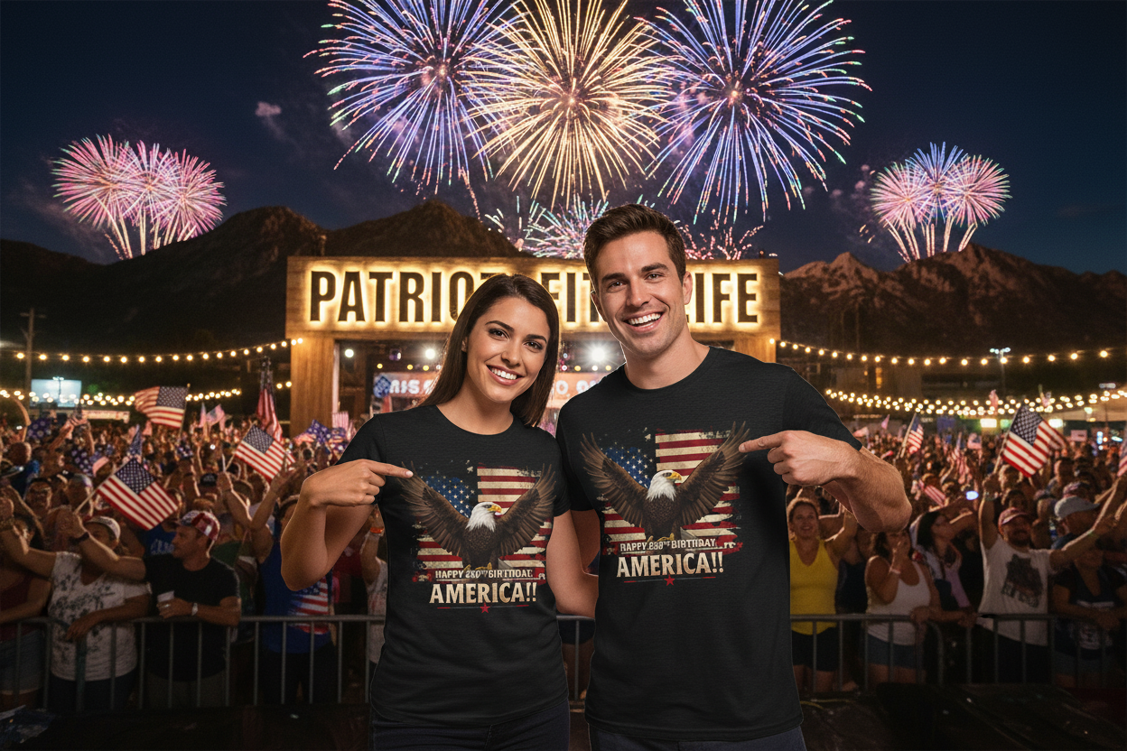 Happy 250th Birthday America T-Shirt | Patriotic Bald Eagle Flag Tri-Blend Tee | 1776–2026